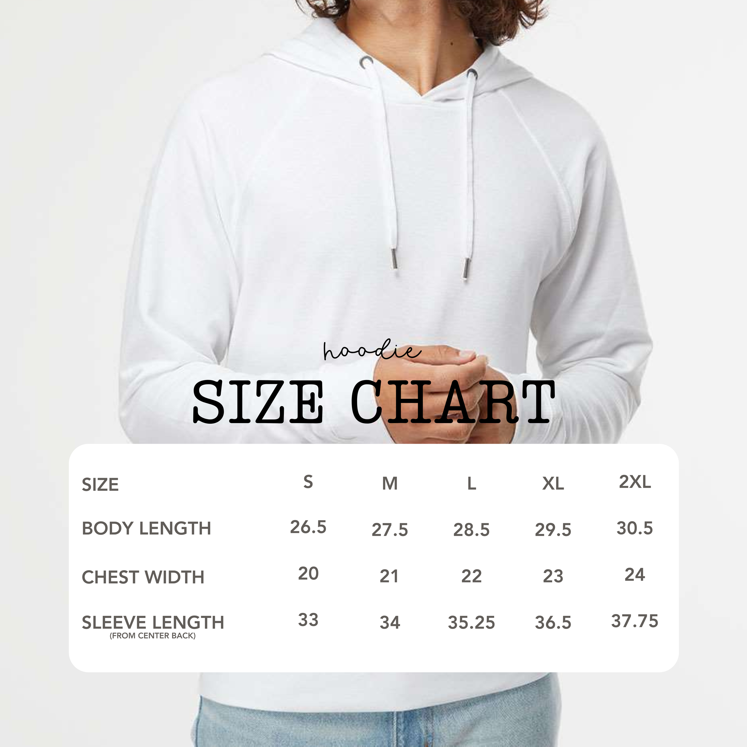 Independent Trading Company SS1000 Lightweight Hooded Sweatshirt Size Chart.png
