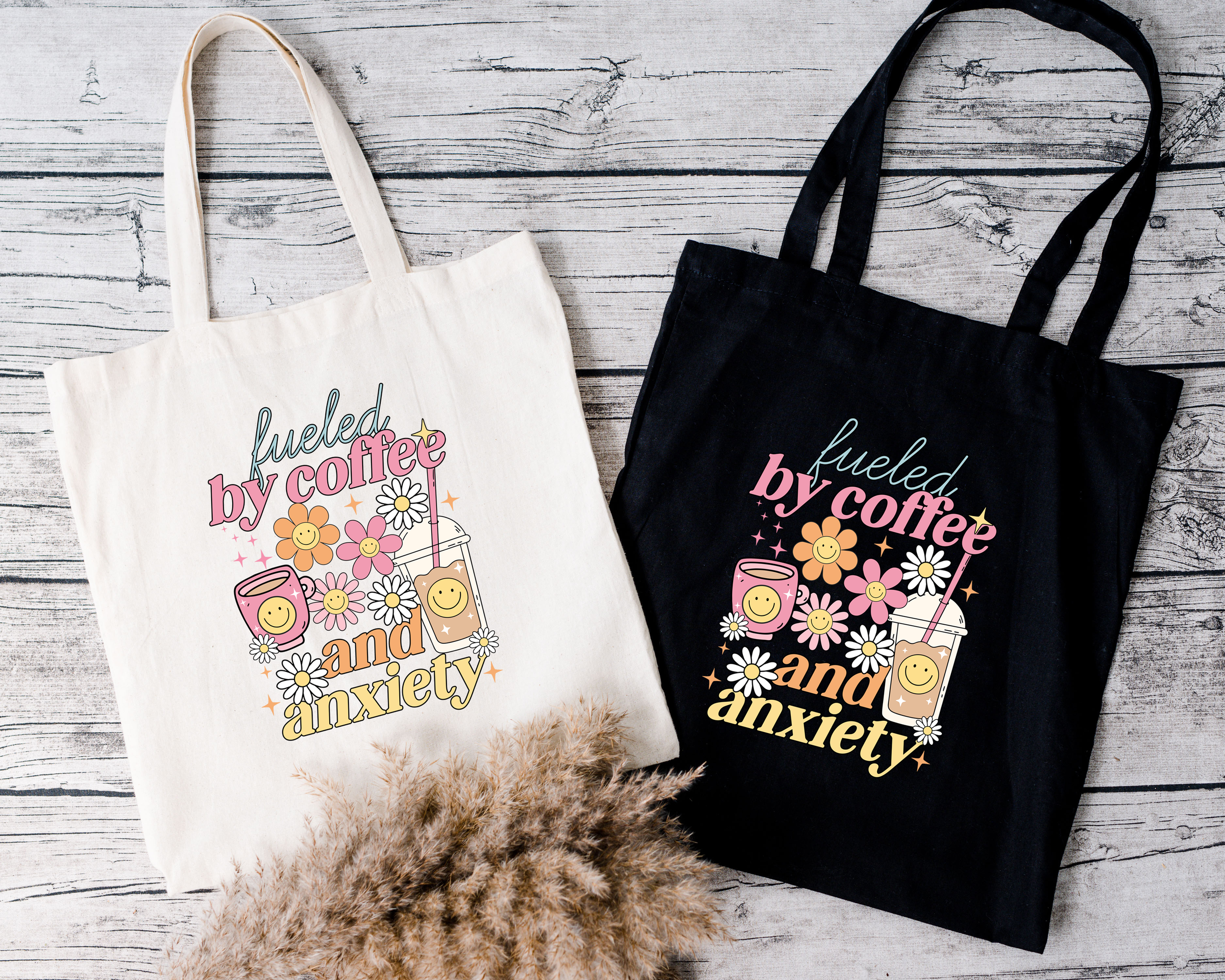 fueled by coffee and anxiety medium tote natural + black.png