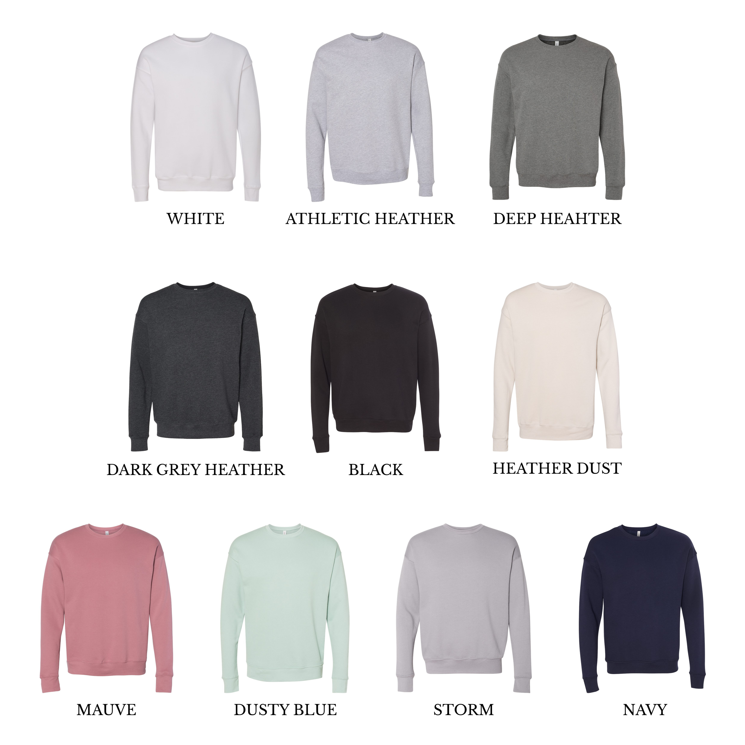 Bella + Canvas 3945 Crewneck Sweatshirt Colour Chart.png