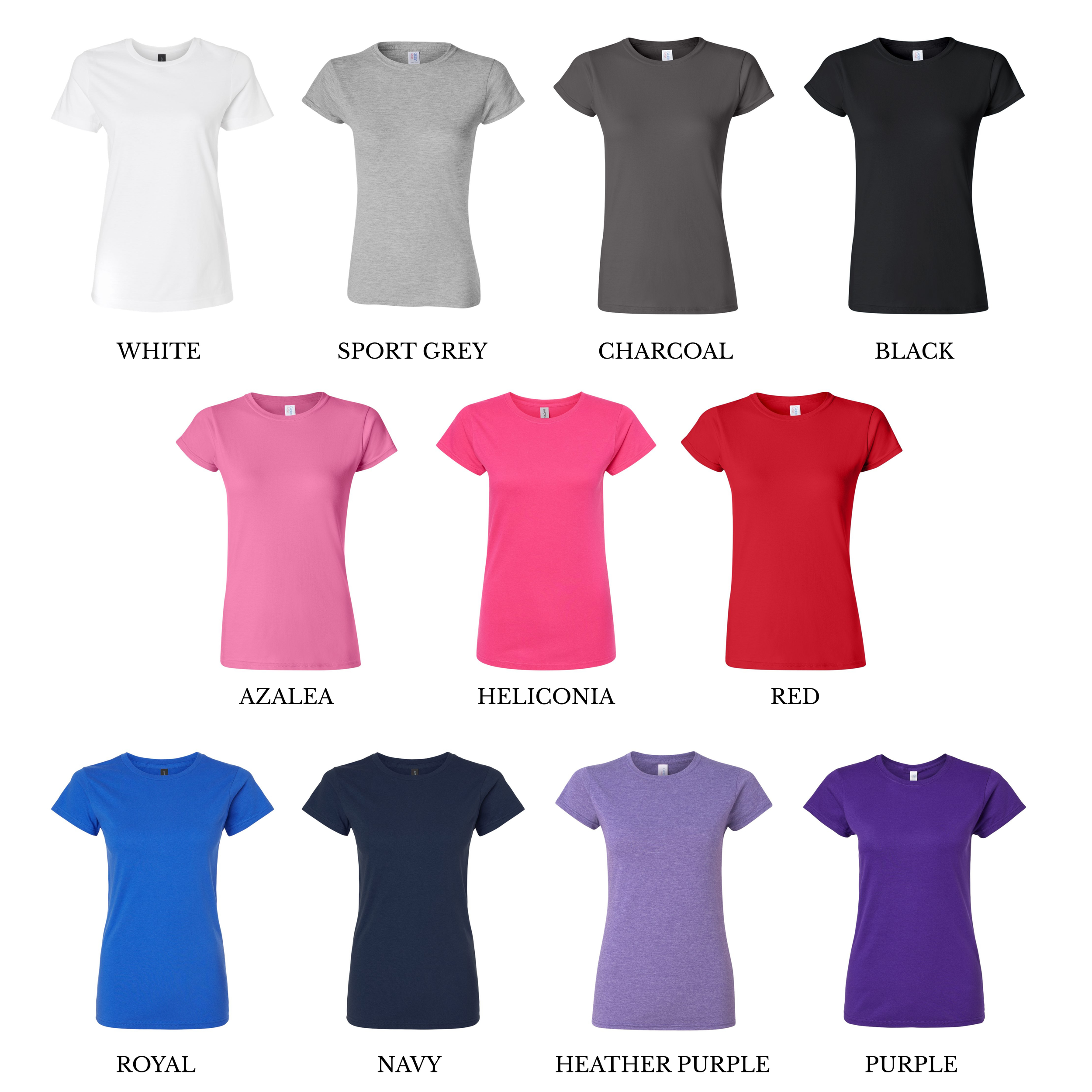 Gildan 64000L Softstyle Women's T-Shirt Colour Chart.png