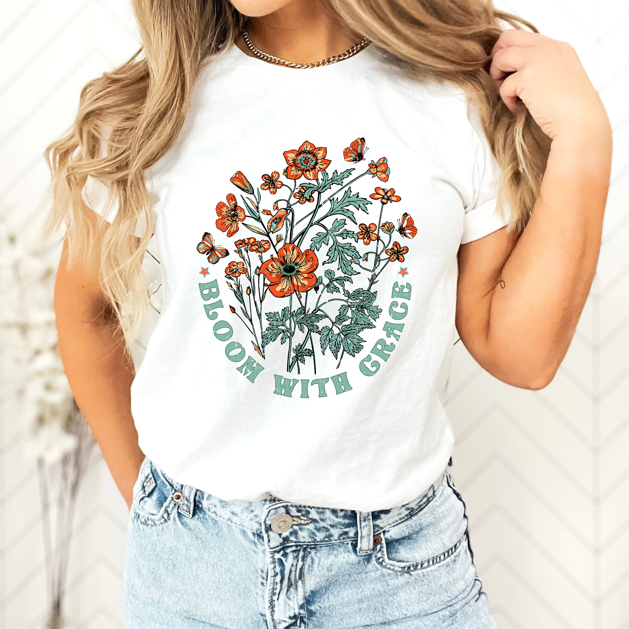bloom with grace white t-shirt.png