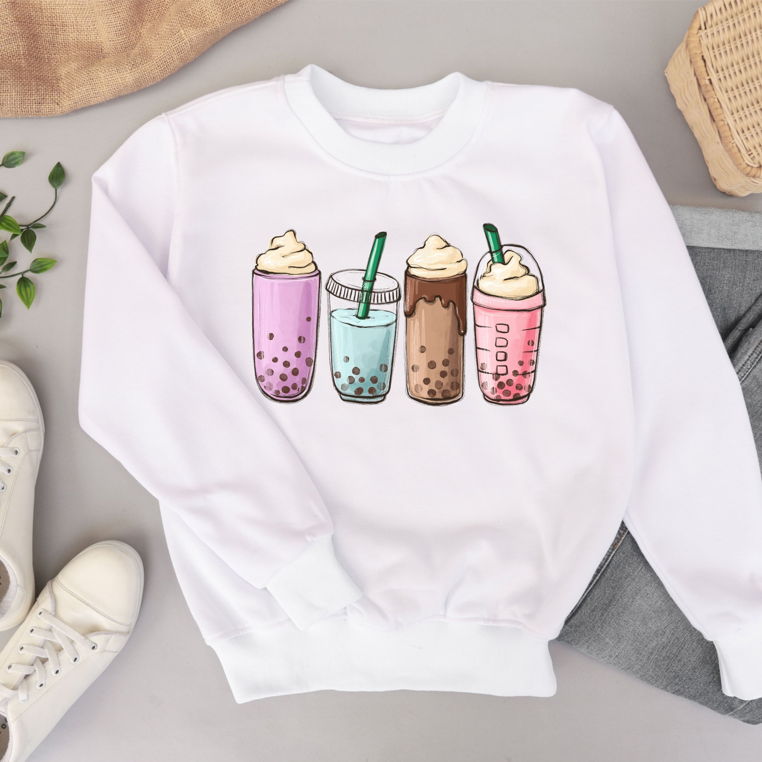 Bubble Tea Crewneck Sweatshirt (Large)
