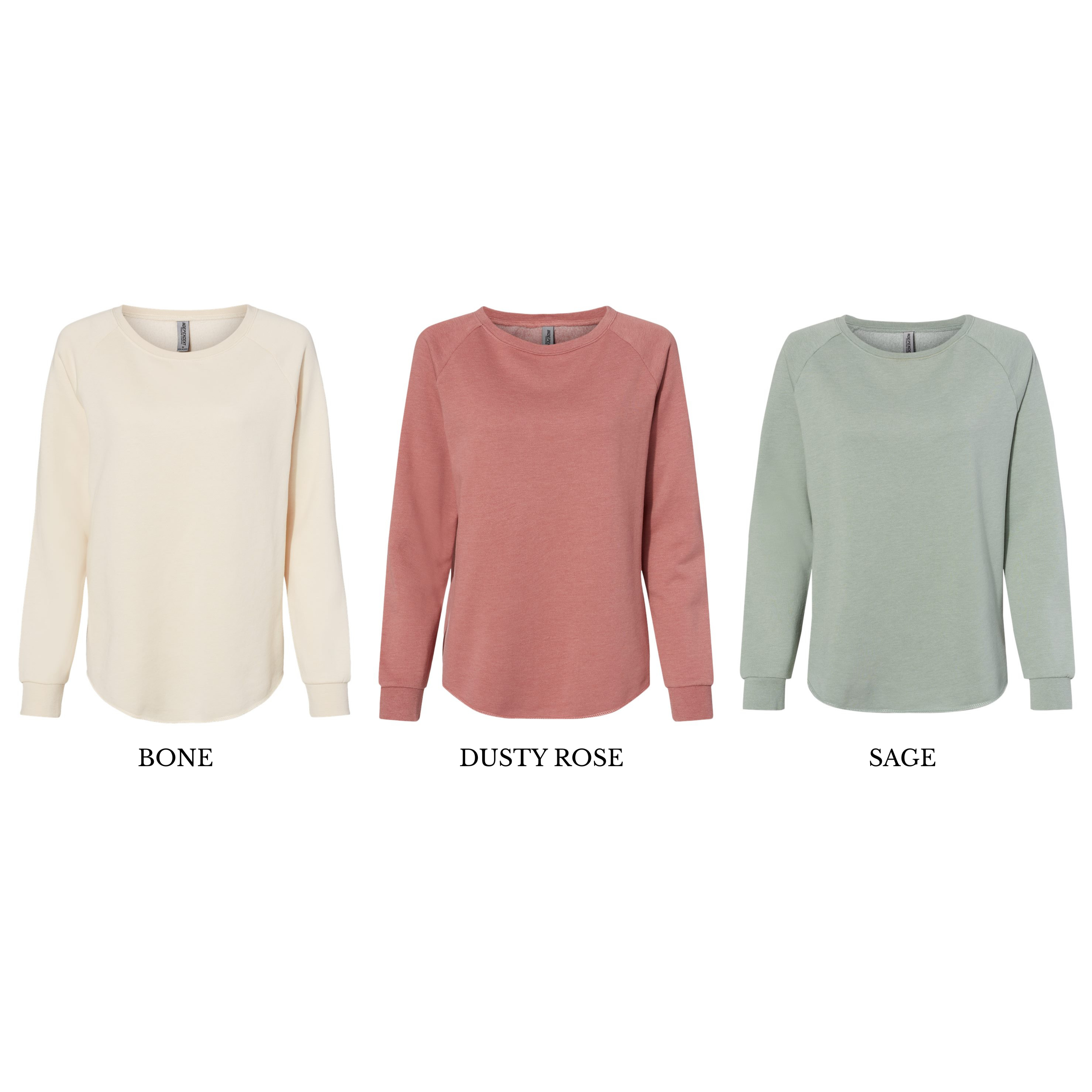 Independent Trading Company PRM2000 Women's Crewneck Sweatshirt Colour Chart.png
