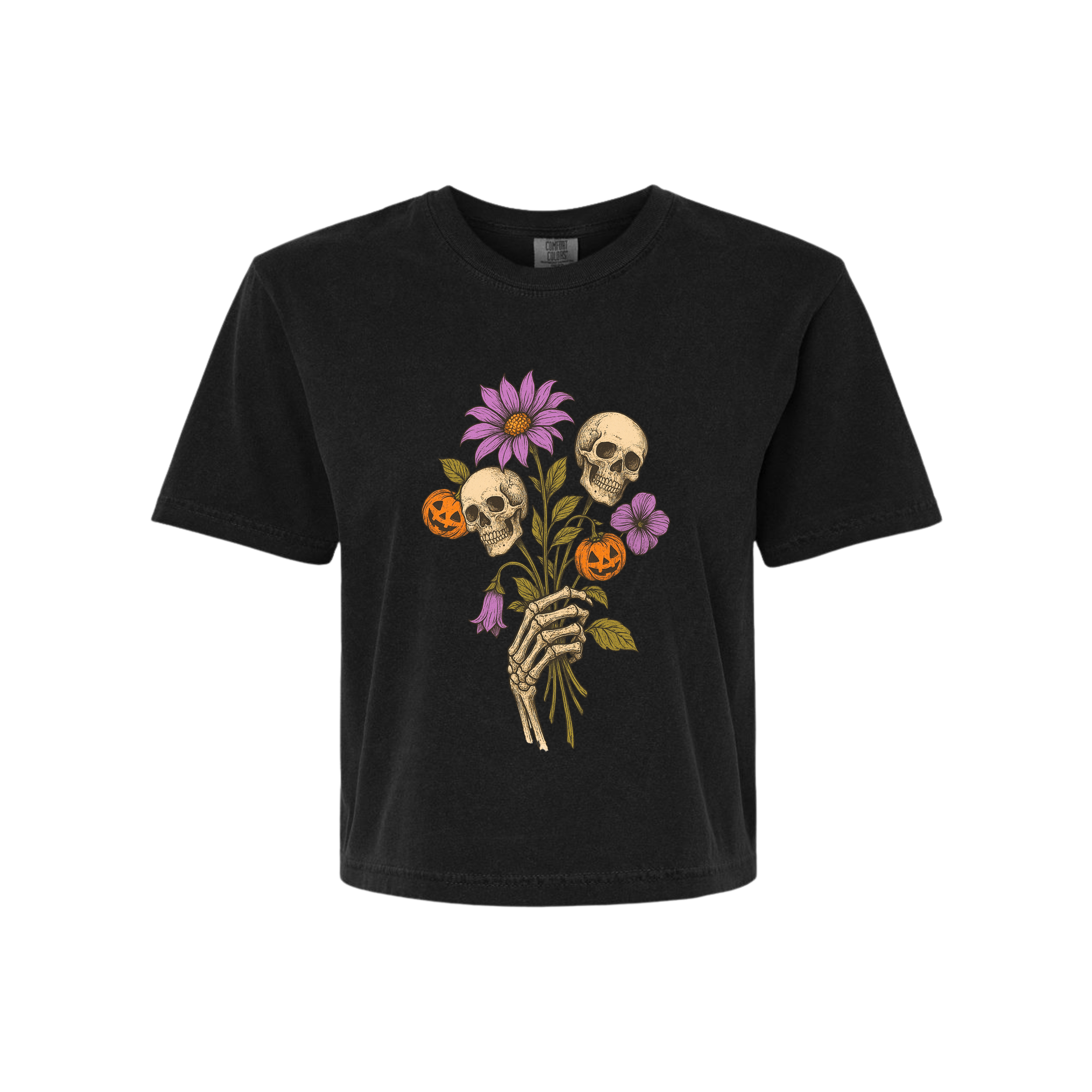 Skull Bouquet Cropped T-Shirt