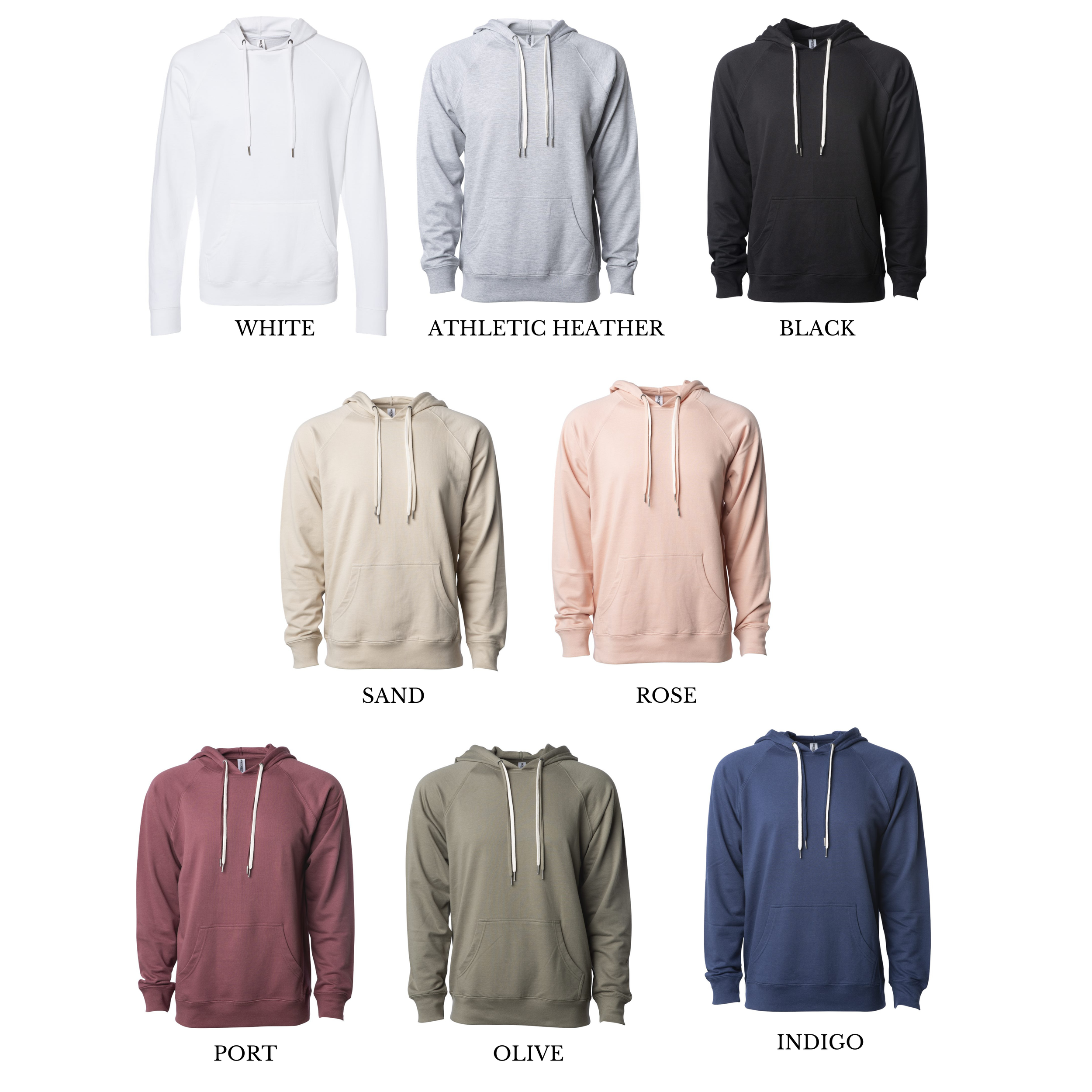 Independent Trading Company SS1000 Lightweight Hooded Sweatshirt Colour Chart.png
