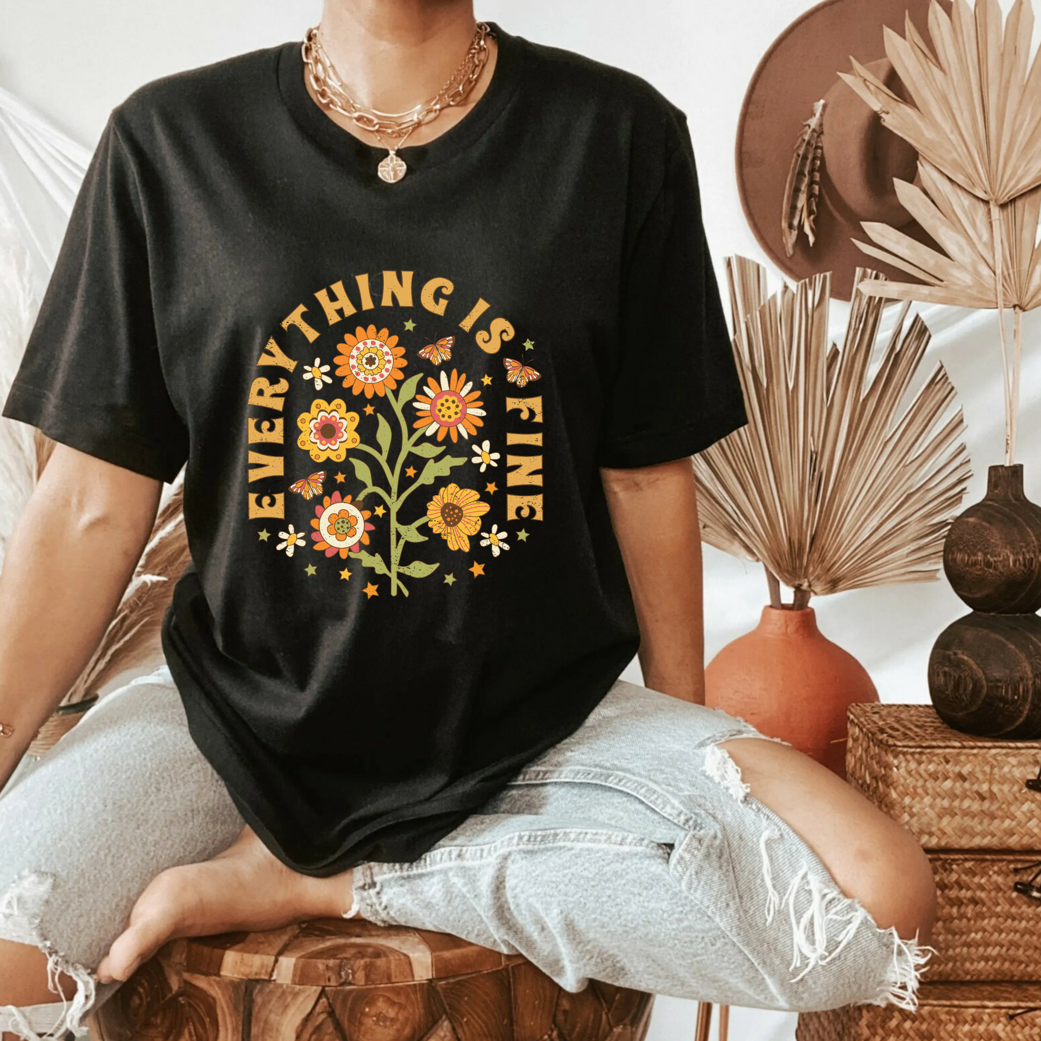 everything is fine black t-shirt.png