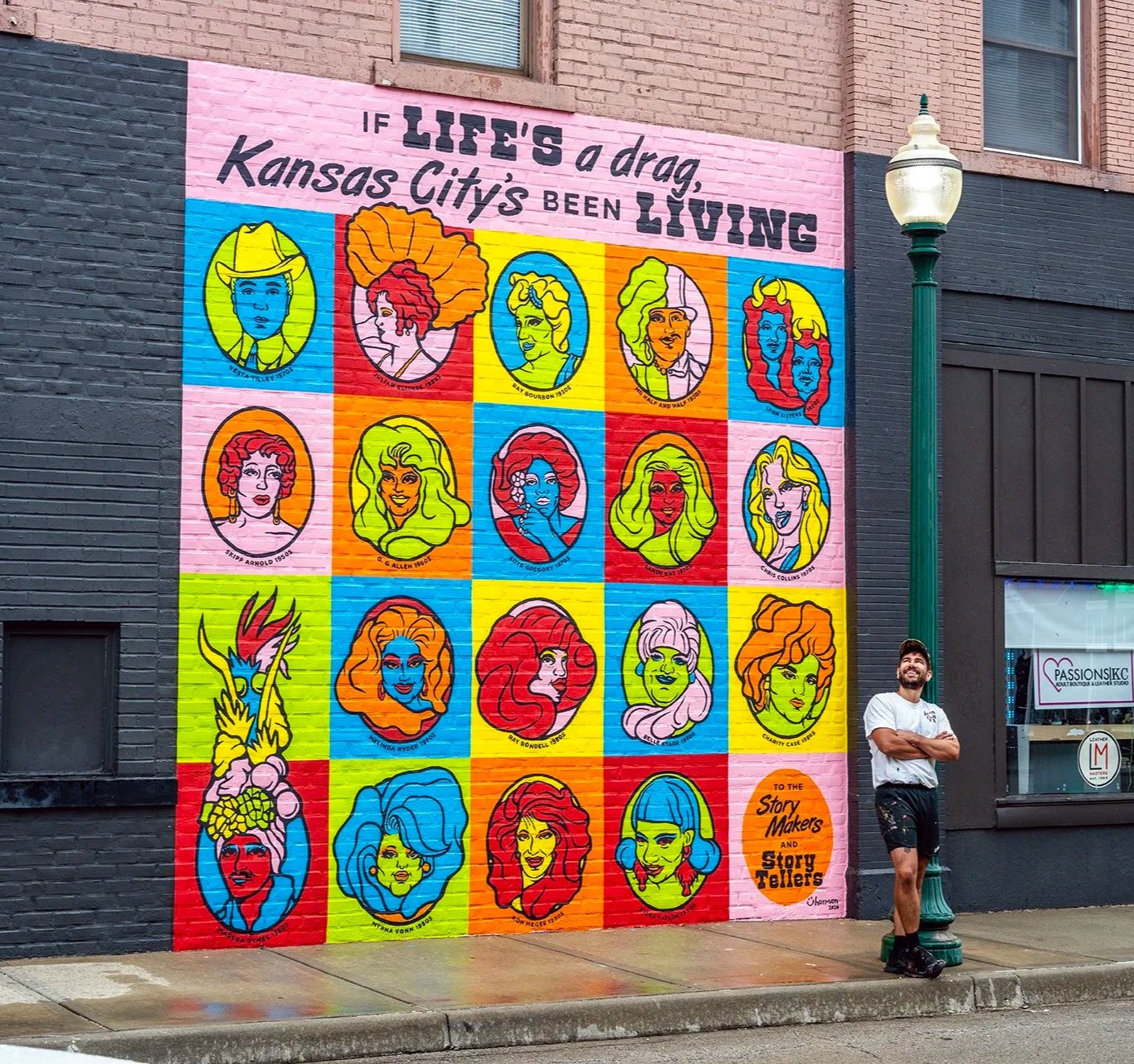 Drag History Mural in Westport District of Kansas City, MO