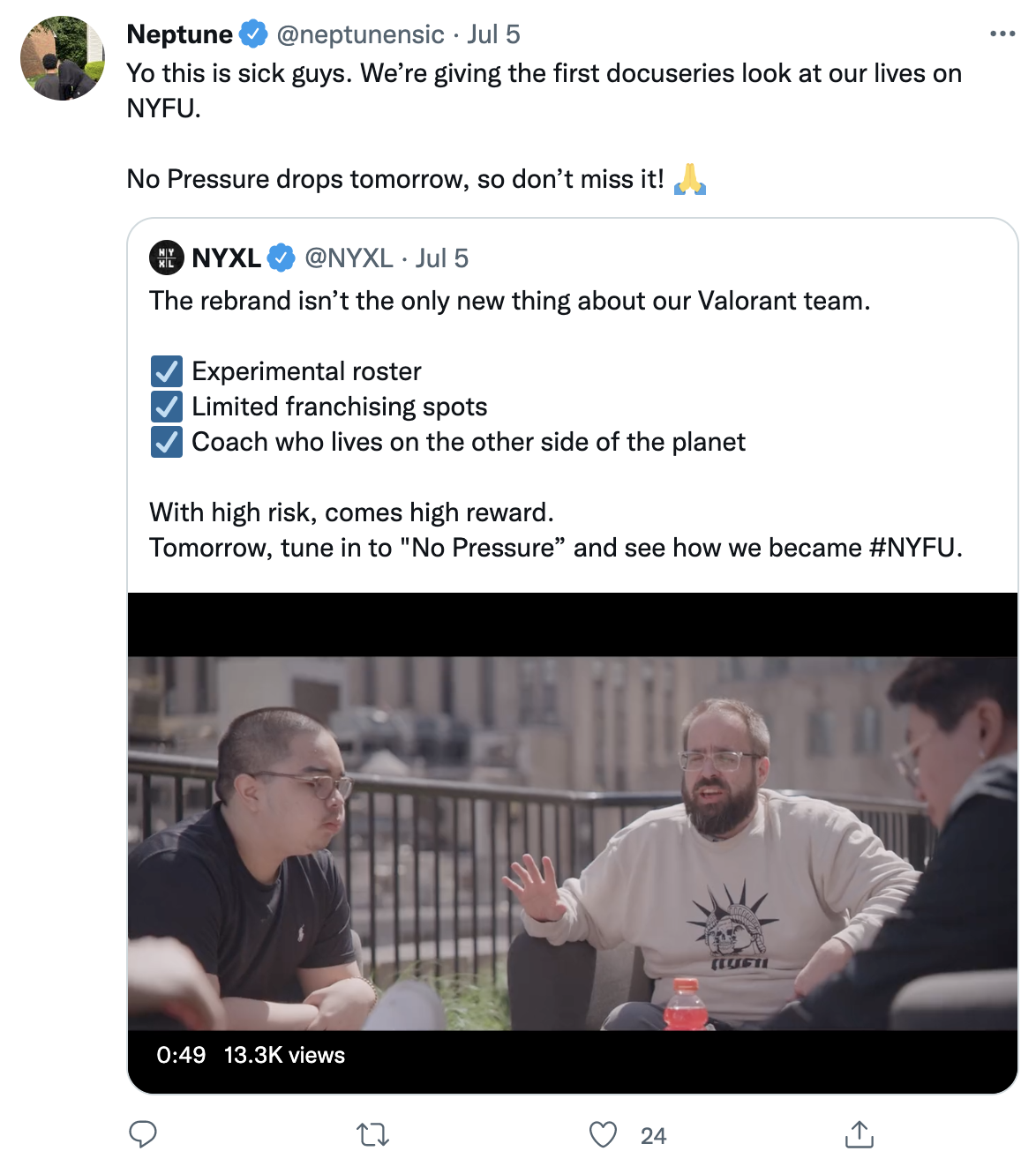 Neptune Player Quote Retweet