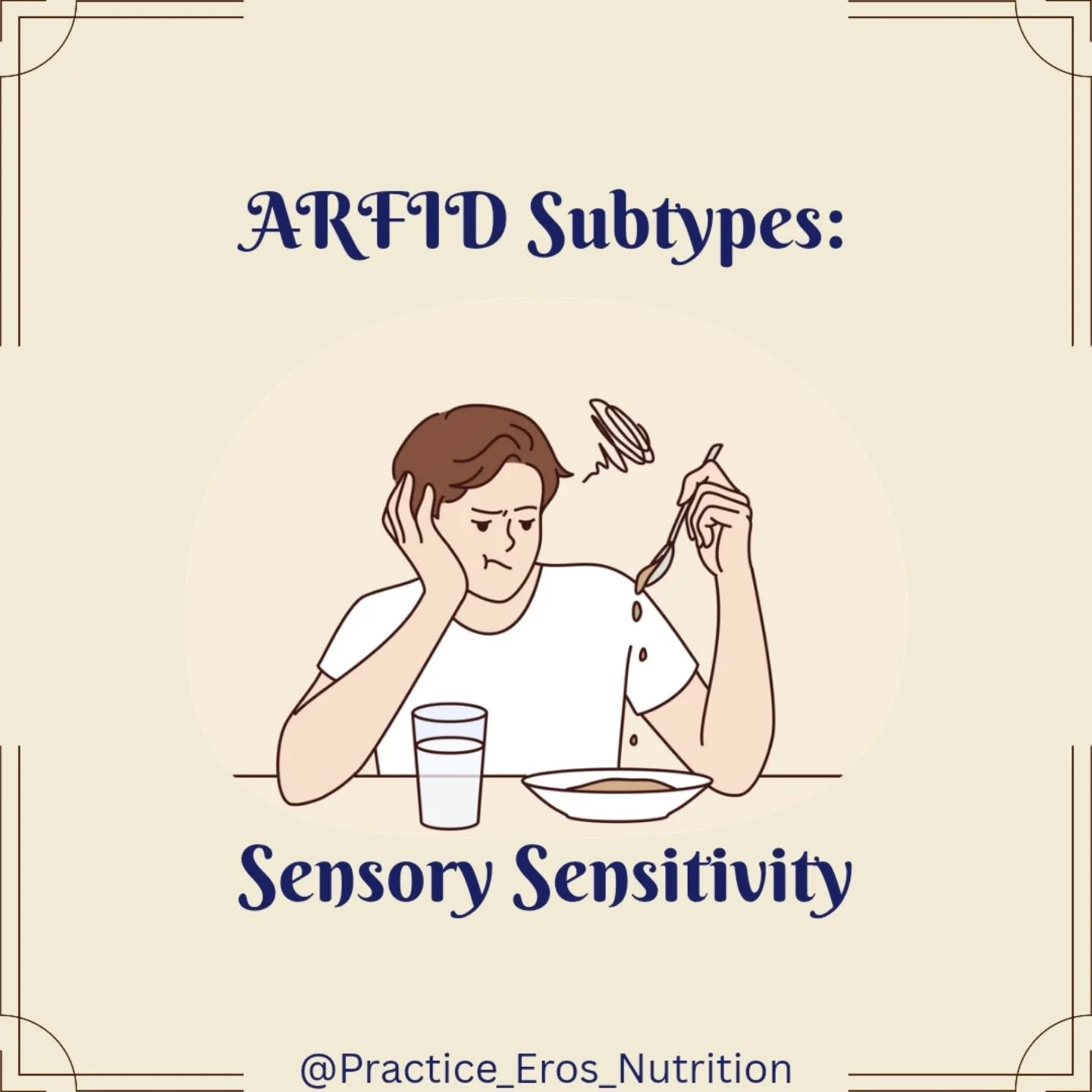 For my third and final post in my ARFID subtypes series, I am covering the sensory sensitivity subtype. Someone with this subtype may experience aversions to specific food tastes, textures, colors, smells, and/or temperatures. Scroll through to find 