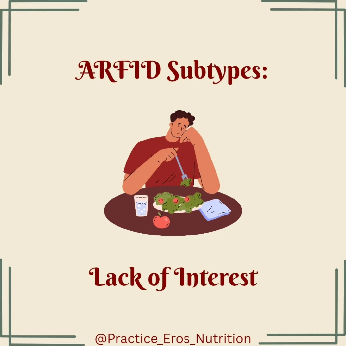 For the second post in my ARFID subtypes series I am focusing on the lack of interest subtype. I have found that this is the subtype that is the least focused on in most treatment spaces, and therefore there tends to be a lack of treatment options an