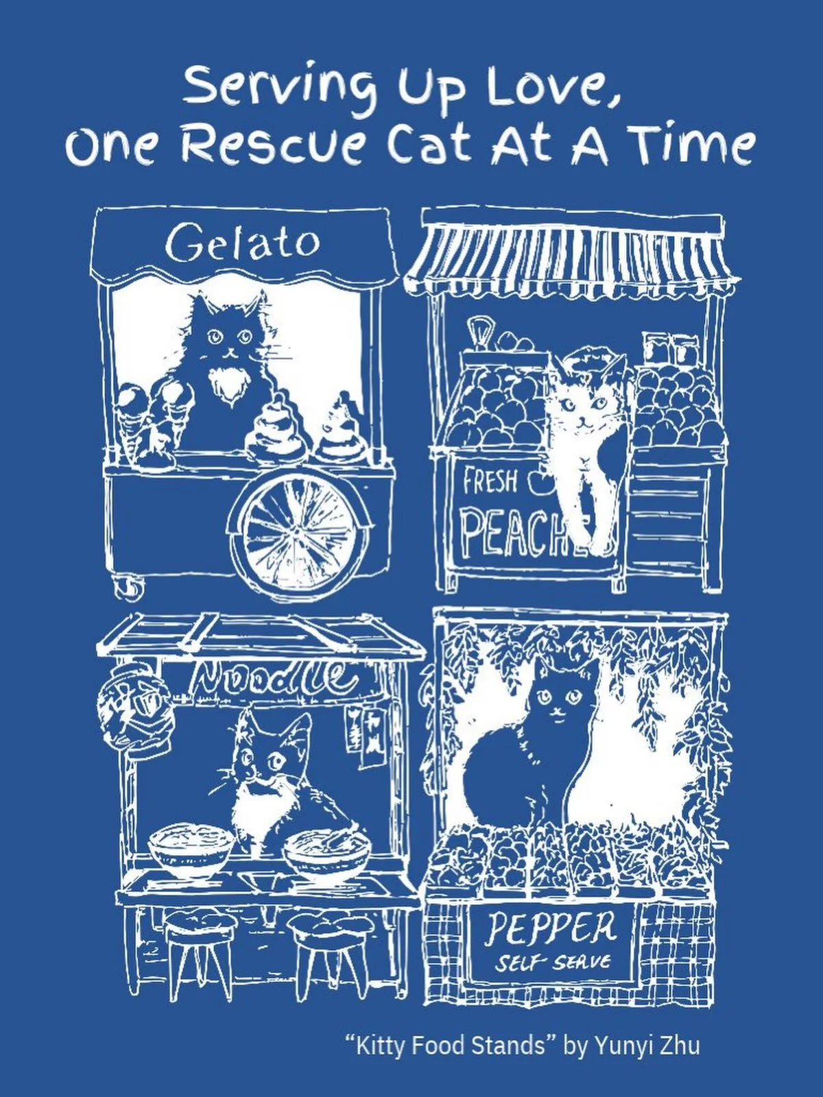 We&rsquo;re excited to reveal the winning design from our Kitty Cat Cafe T-Shirt Contest by Yunyi Zhu!  It features KCC Alums Gelato, Peaches, Pepper, and Noodle &ldquo;Serving Up Love&rdquo;! 🎉👕😻

And the best part?  You can now pre-order one of 
