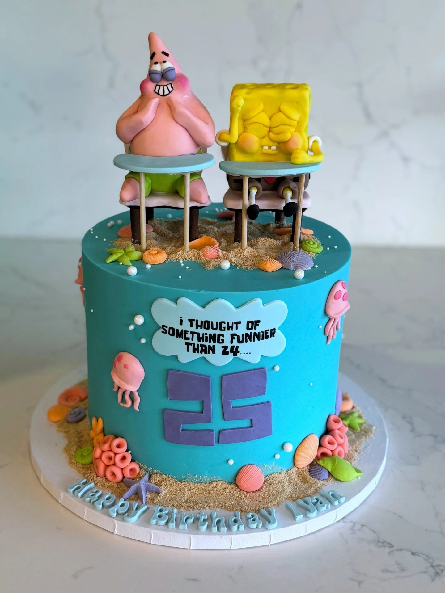 What&rsquo;s funnier than 24? 🤭

#houstonbakery #houstoncakes #houstoncustomcakes #customcakeshouston #spongebobcake