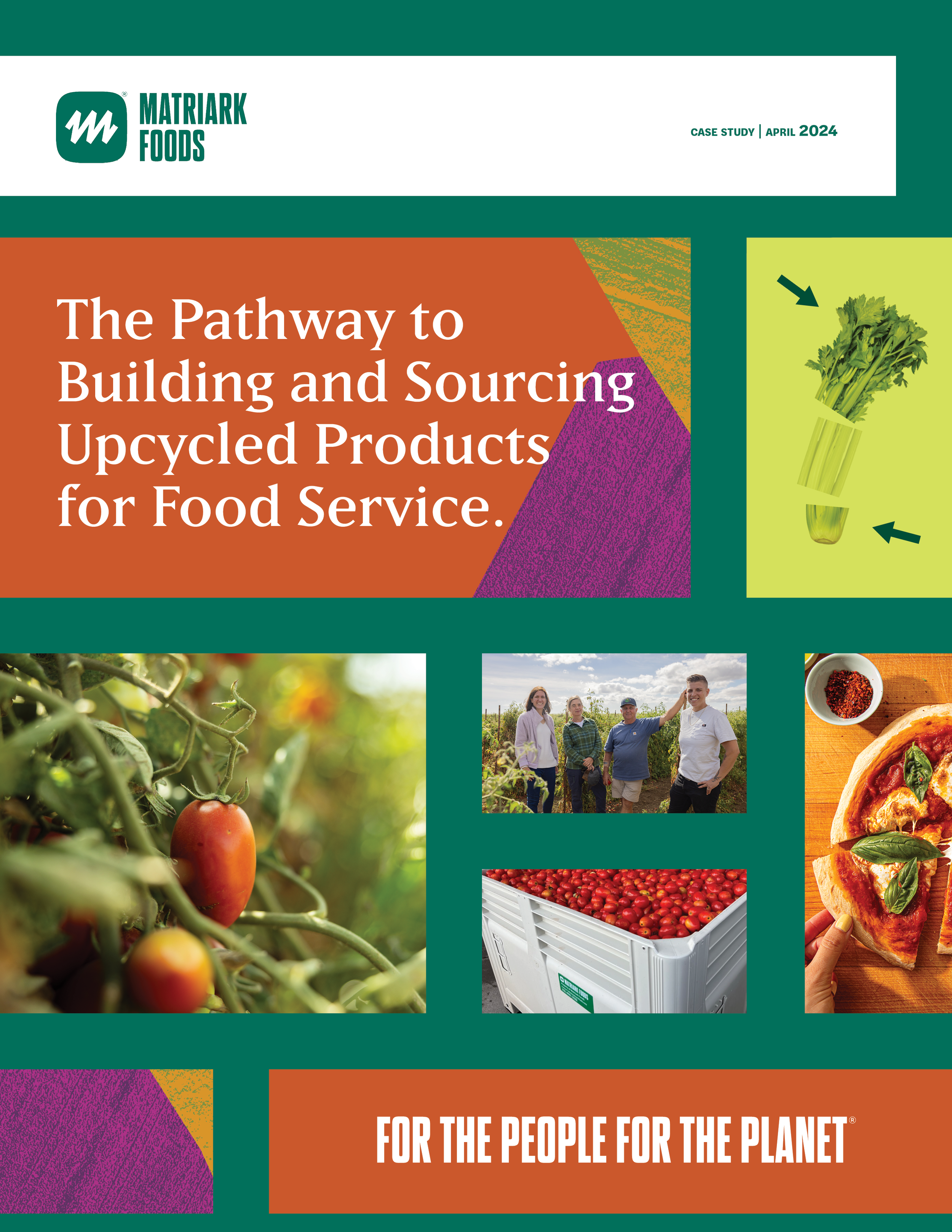 Matriark's case study document titled "The Pathway to Building and Sourcing Upcycled Products for Food Service."