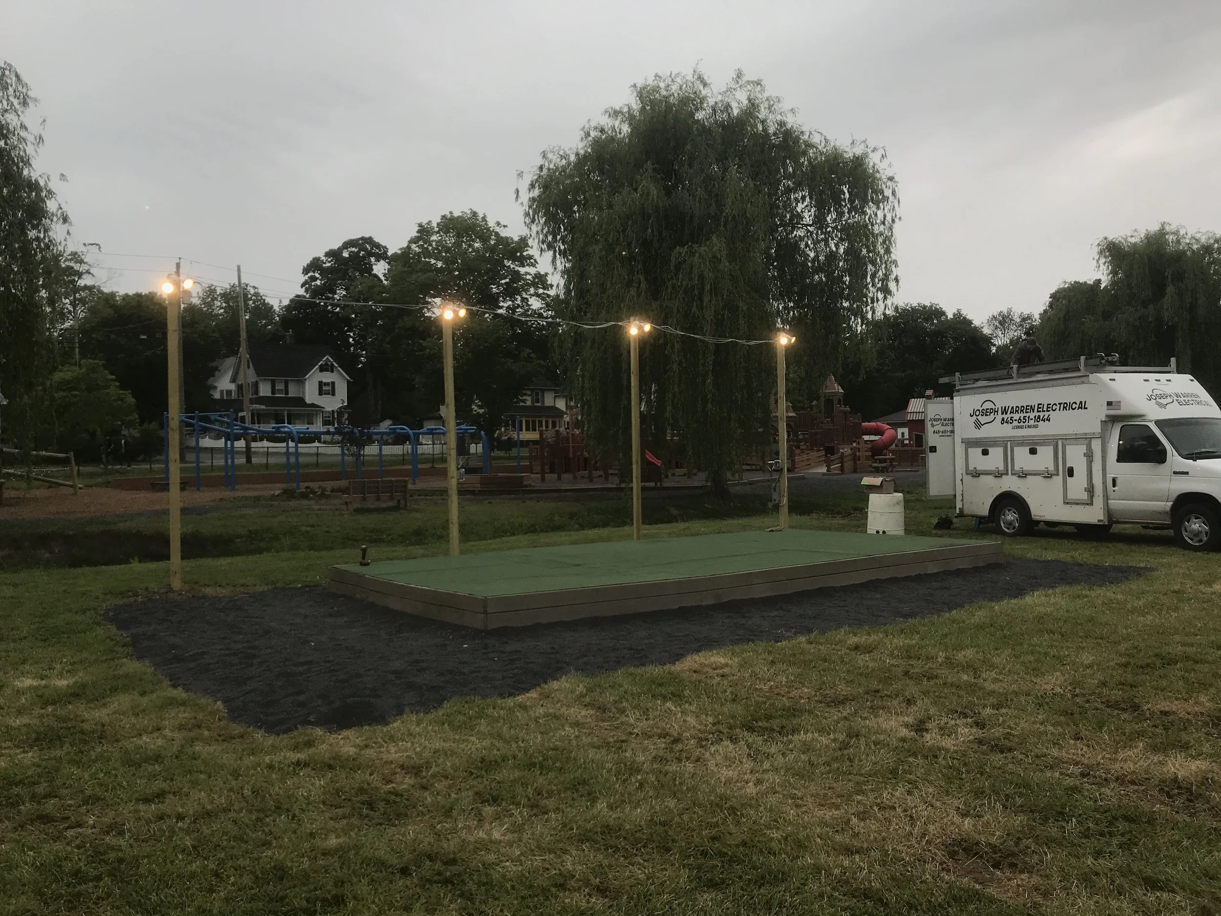 Temporary Lighting  for the Village of Warwick Summer Concert Series 