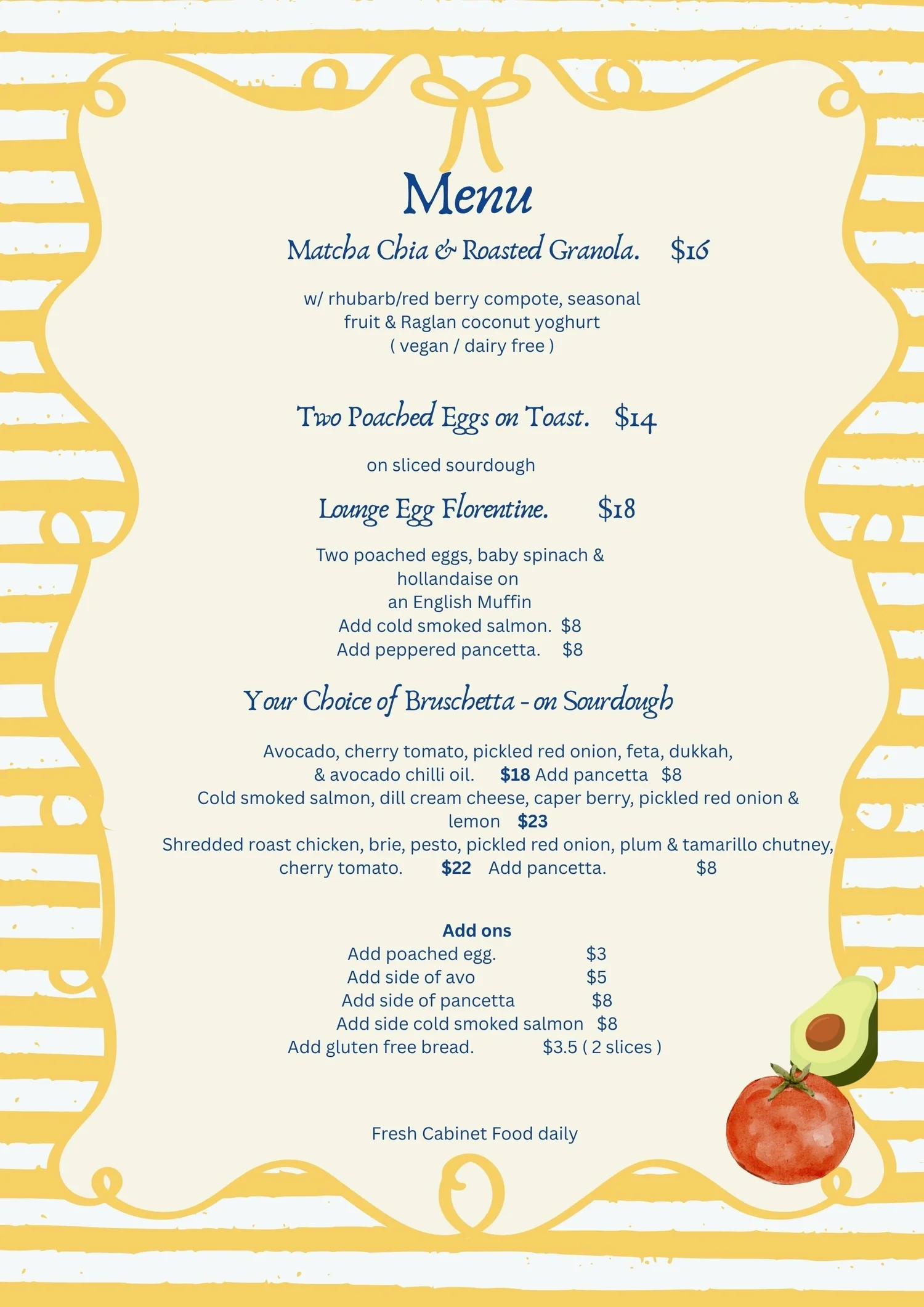 Modita Menu General 2 — MAVIS & Co