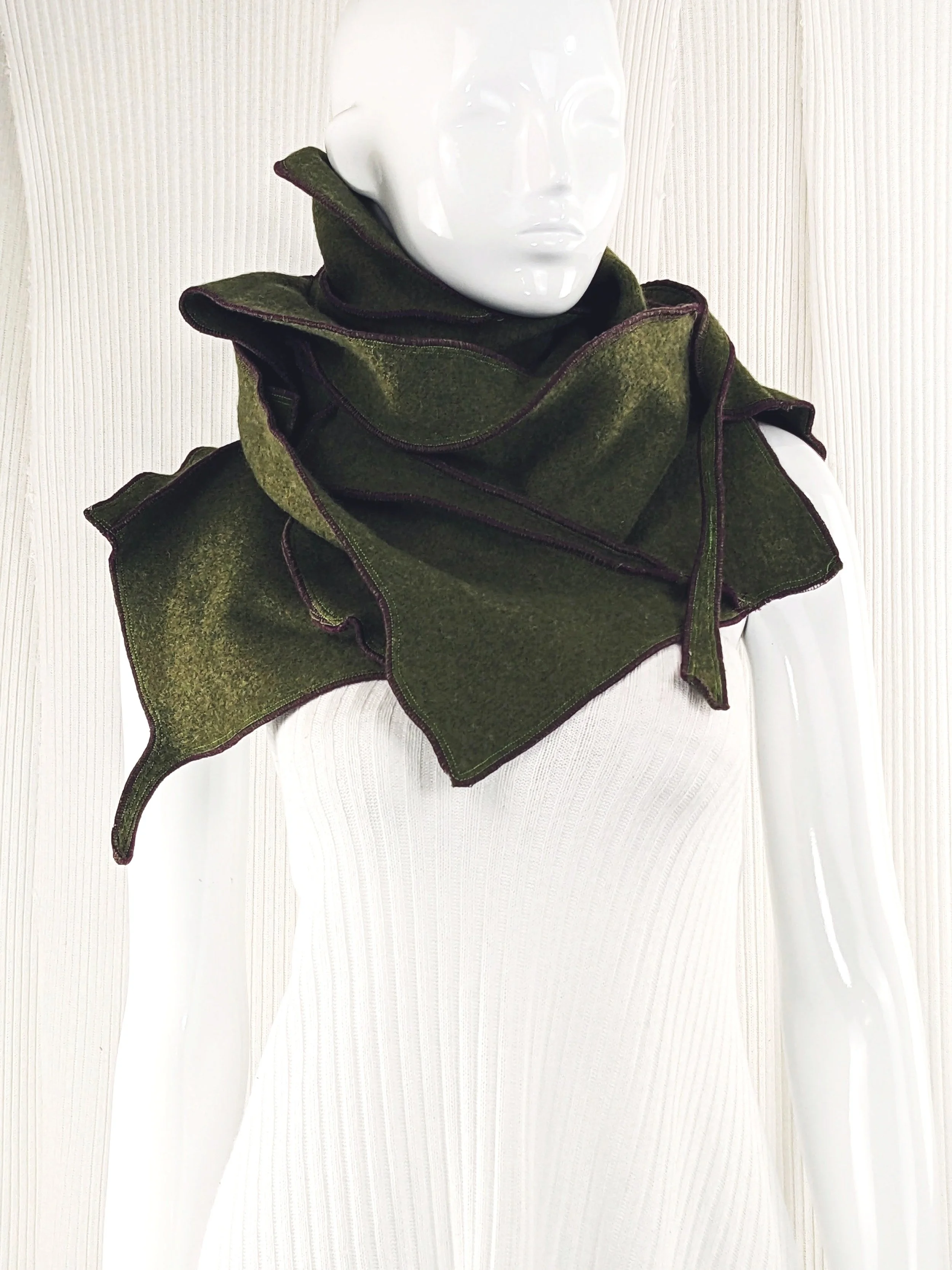 Offcut Scarf : Sage Olive Wool (made to order)