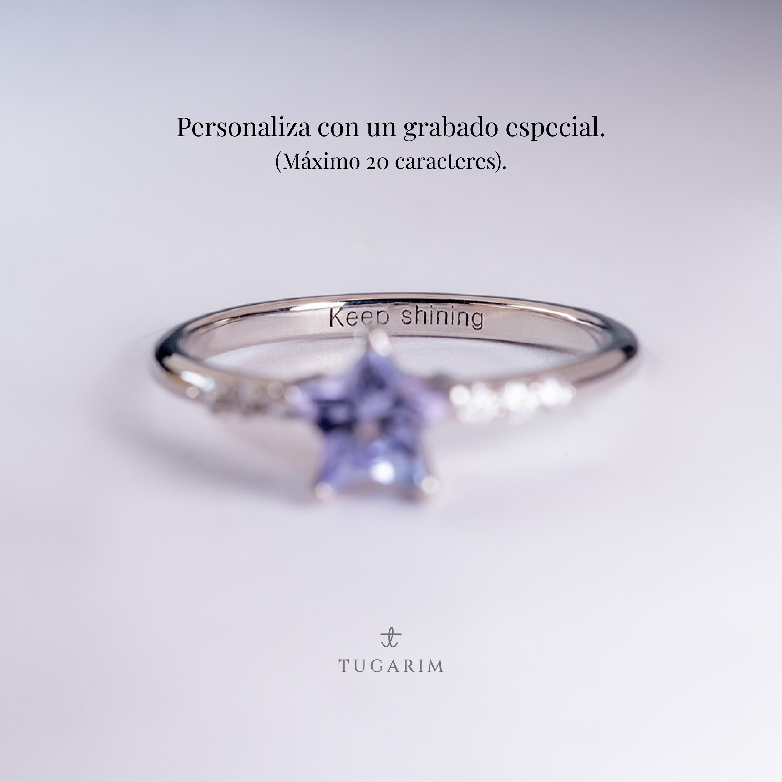 (Maretta) Anillo de oro amarillo 14k con tanzanita estrella - TUGARIM