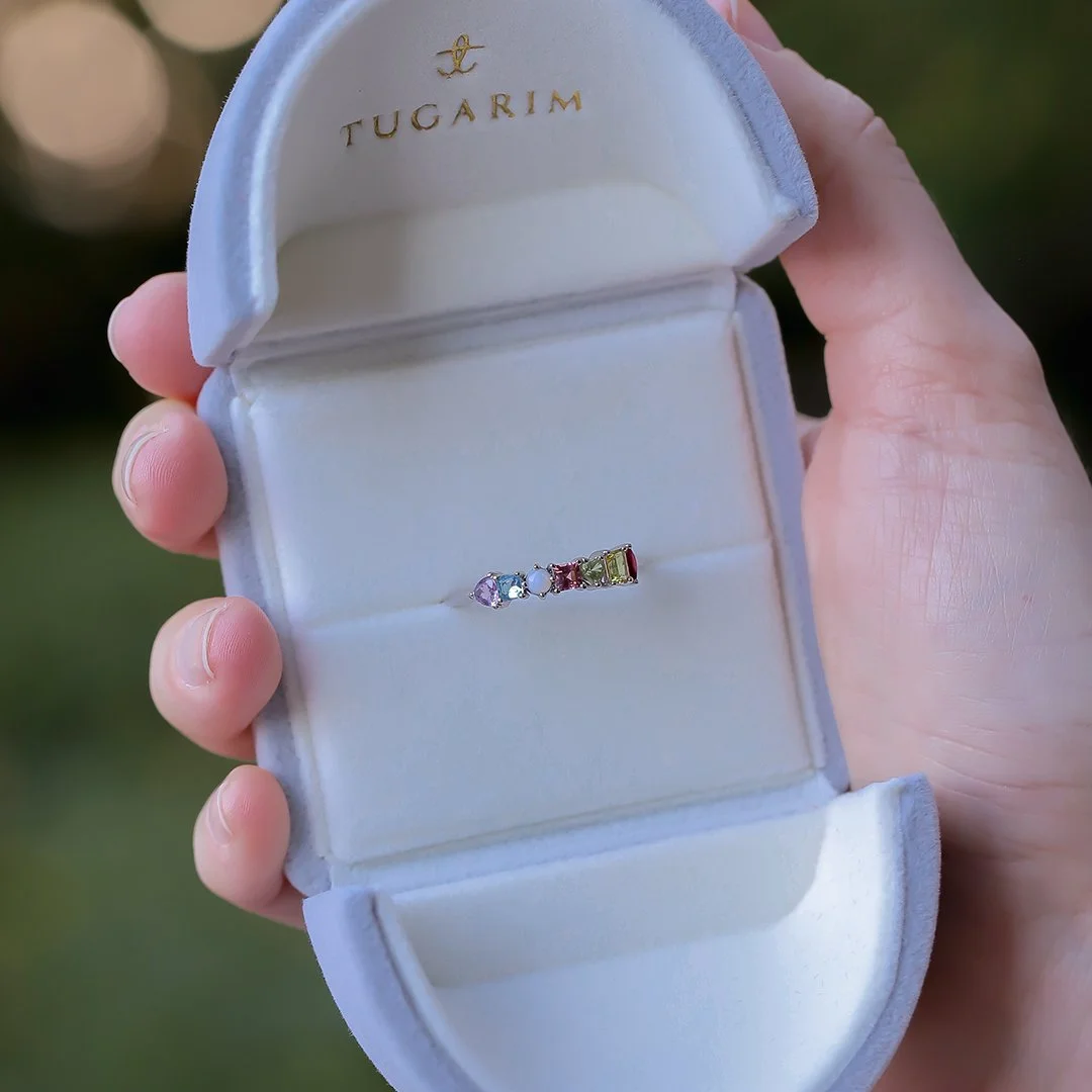 (Tutti Frutti) Churumbela de oro amarillo 14K con diferente tipo de gemas - TUGARIM