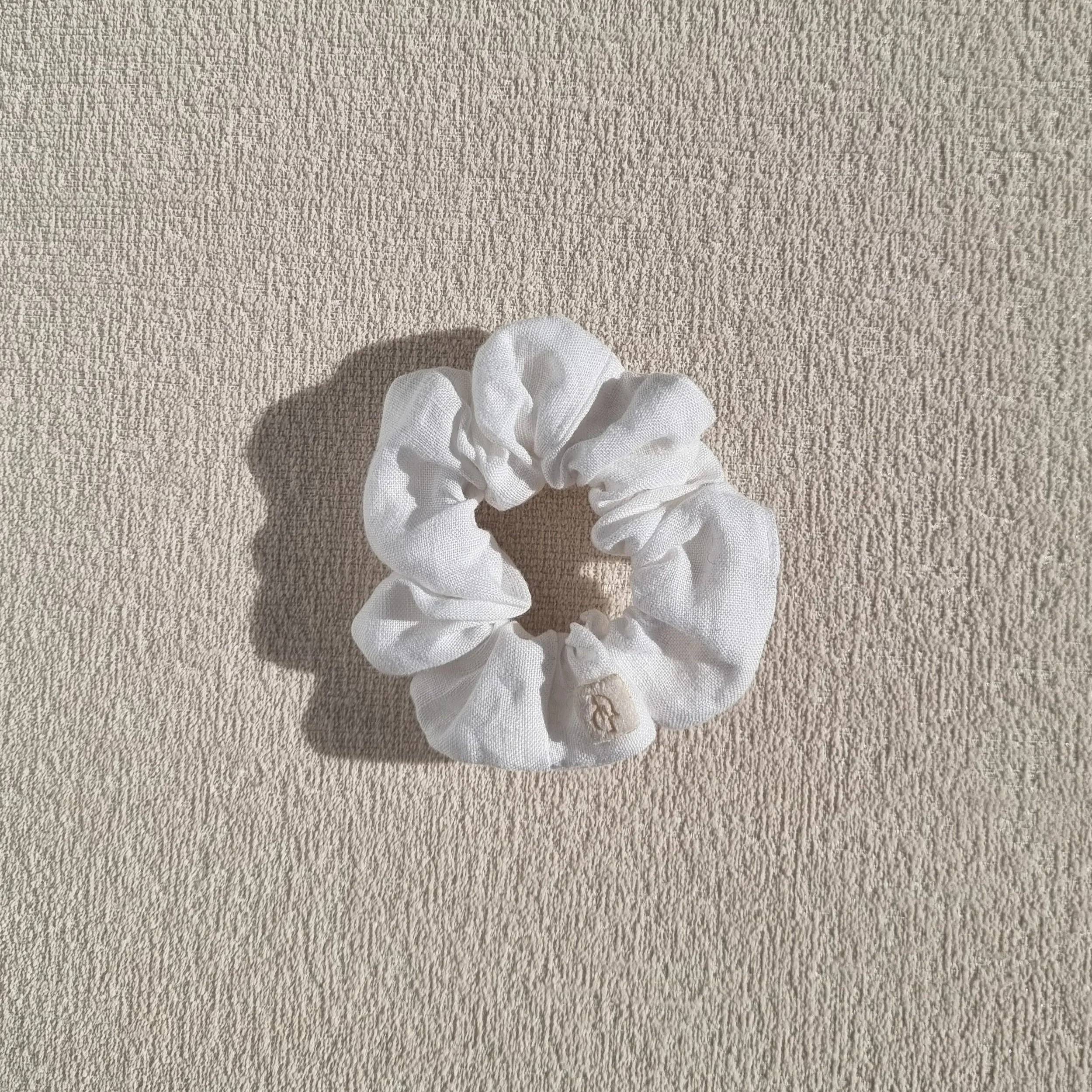 White Cotton Petite Scrunchie