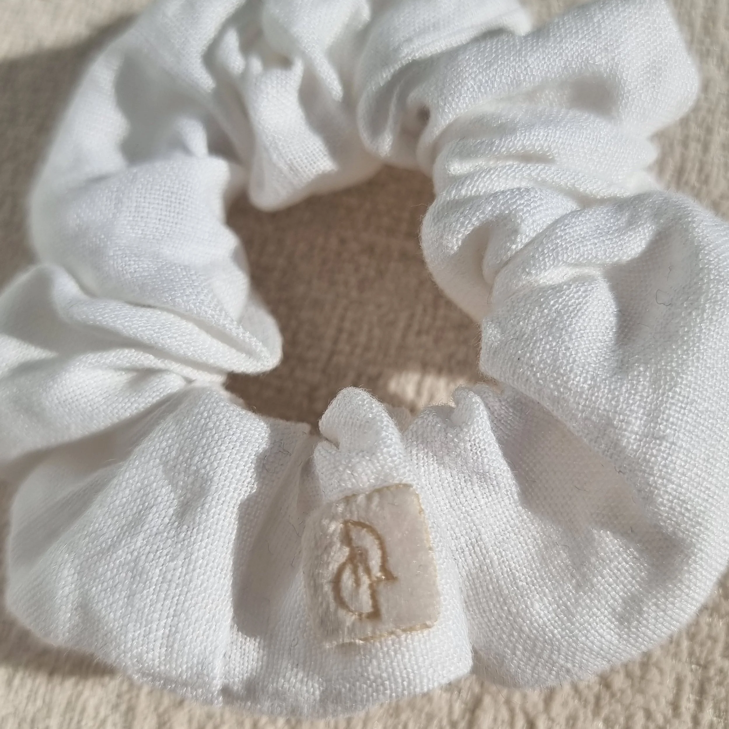 White Cotton Petite Scrunchie