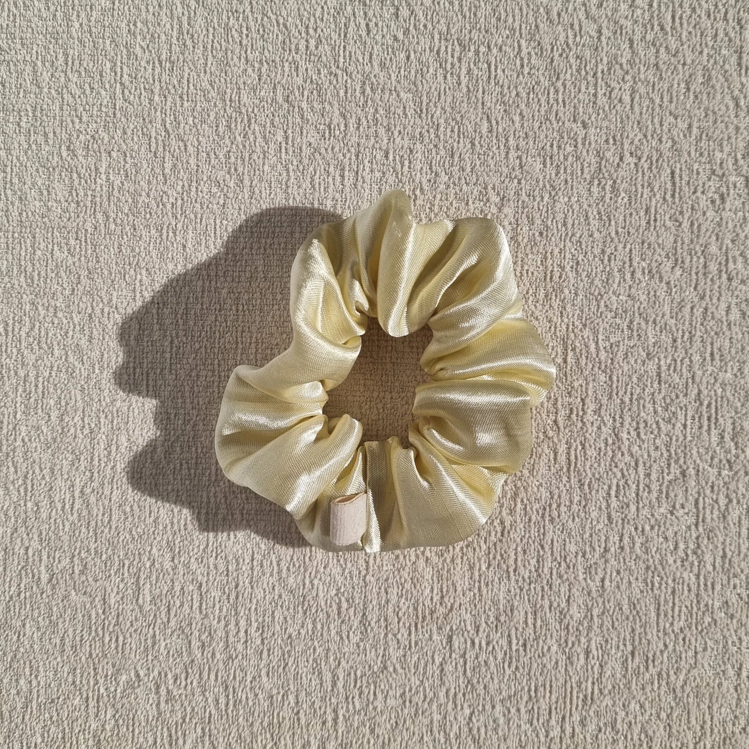 Yellow Silk Petite Scrunchie