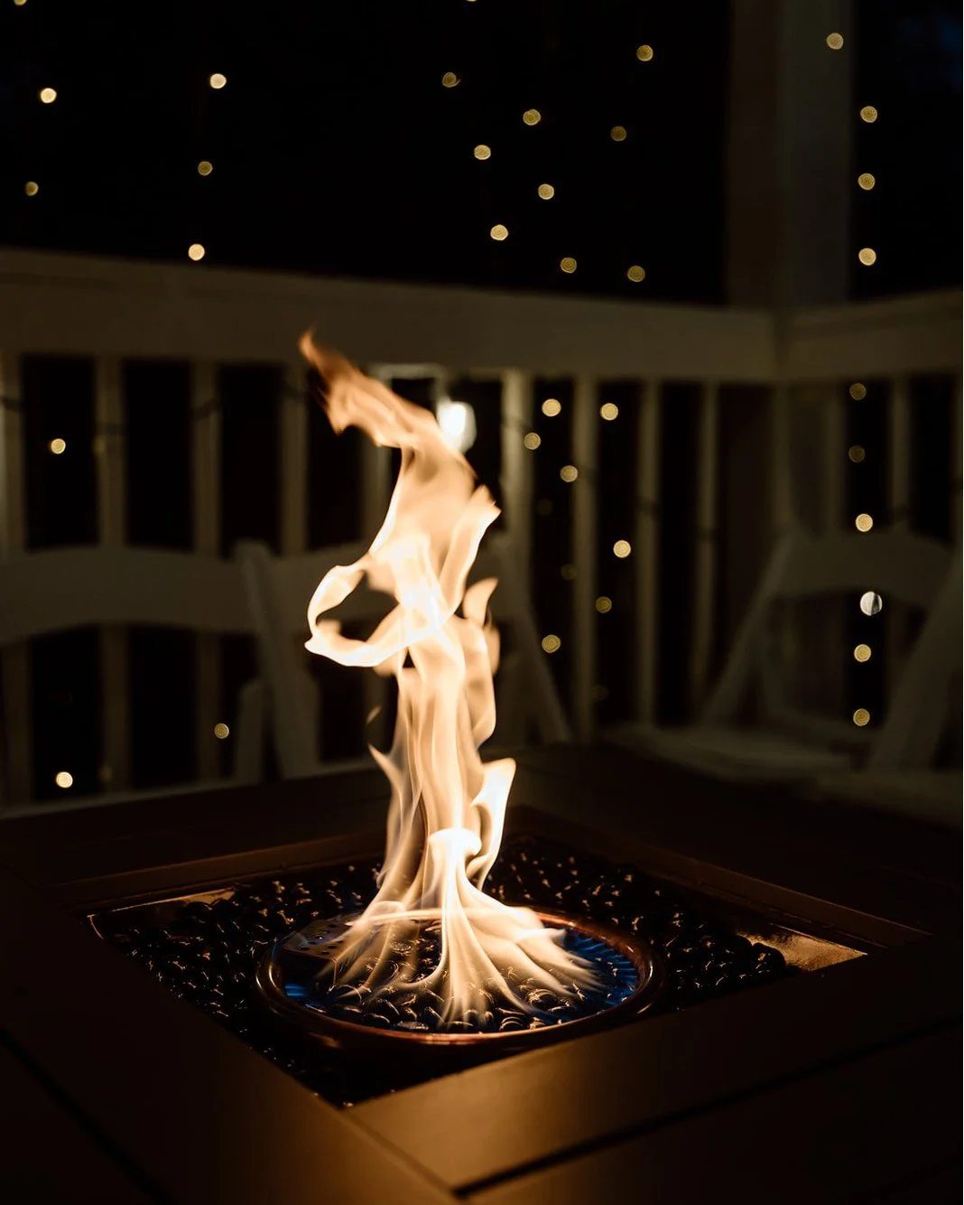 In the cooler months, it is fun to add a S'mores bar by the fireplace outside. 

We also keep your guests toasty warm with fire tables and outdoor heaters, so if your cocktail hour in the gardens brings with it some chill in the air, we have you cove