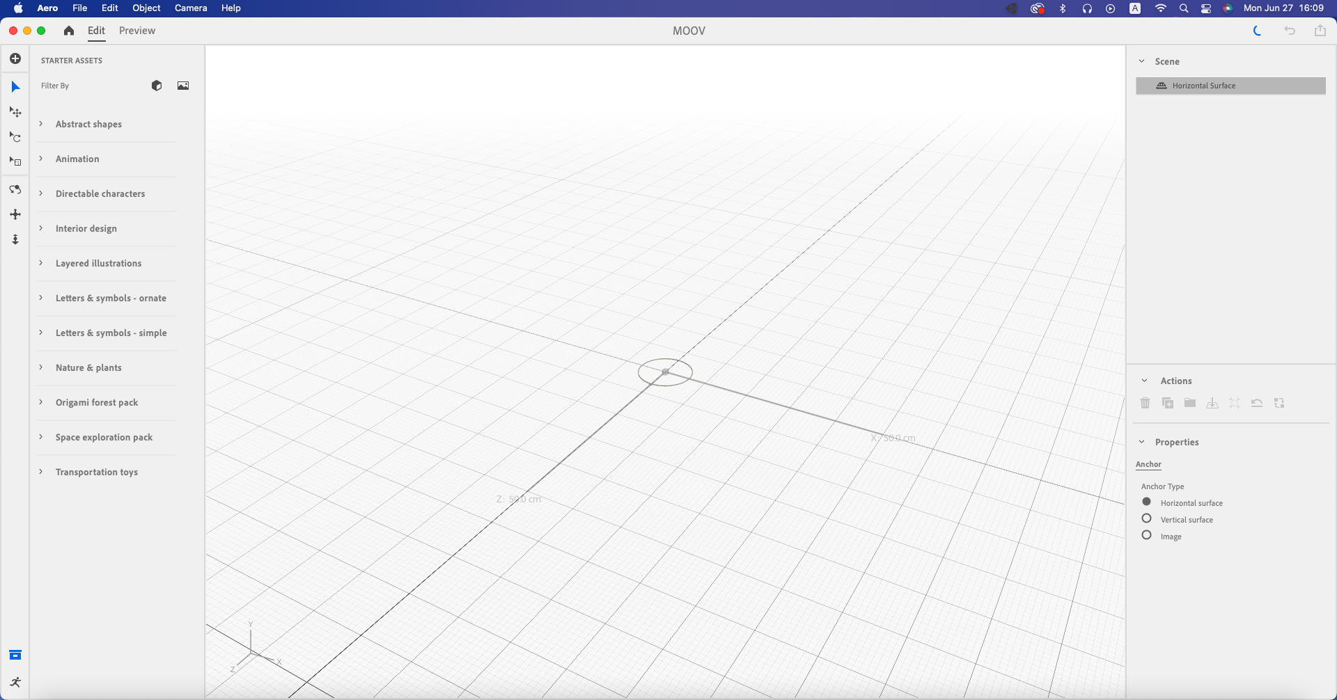 Adobe Aero's UI