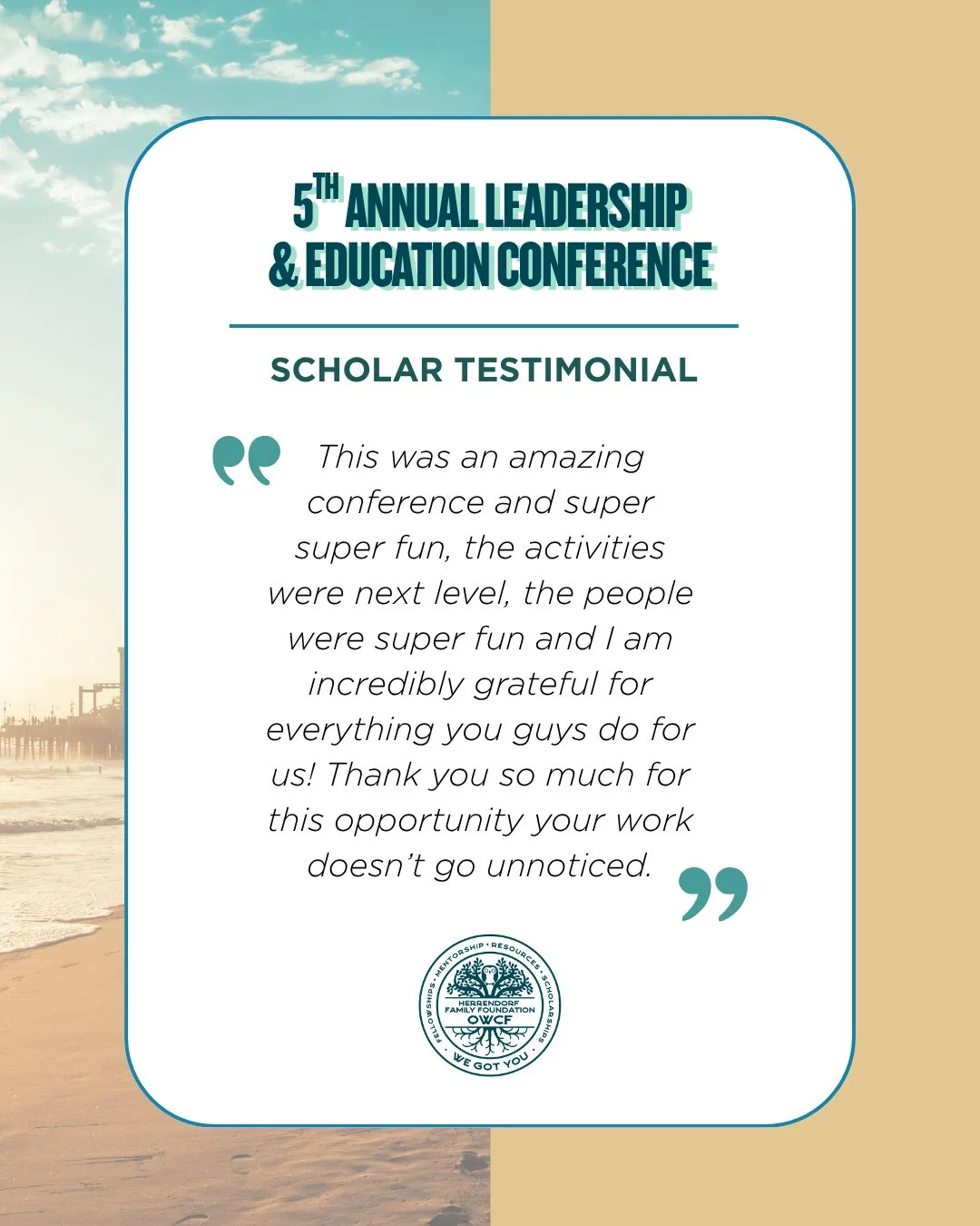 A heartfelt testimonial from one of our scholars after wrapping up our 5th Annual Leadership &amp; Education Conference 💙 Their words say it all.⁠
⁠
#LEC2026 #HFF #WEGOTYOU