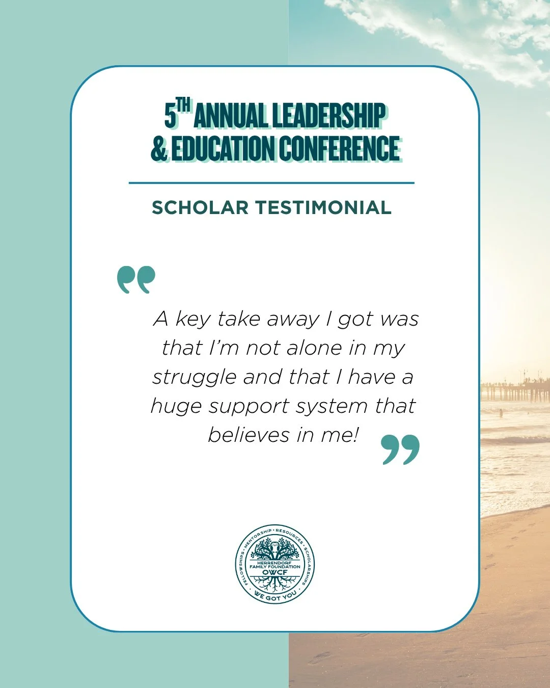 From our 5th Annual Leadership &amp; Education Conference - a reminder of why creating space for scholar voices matters 💙
