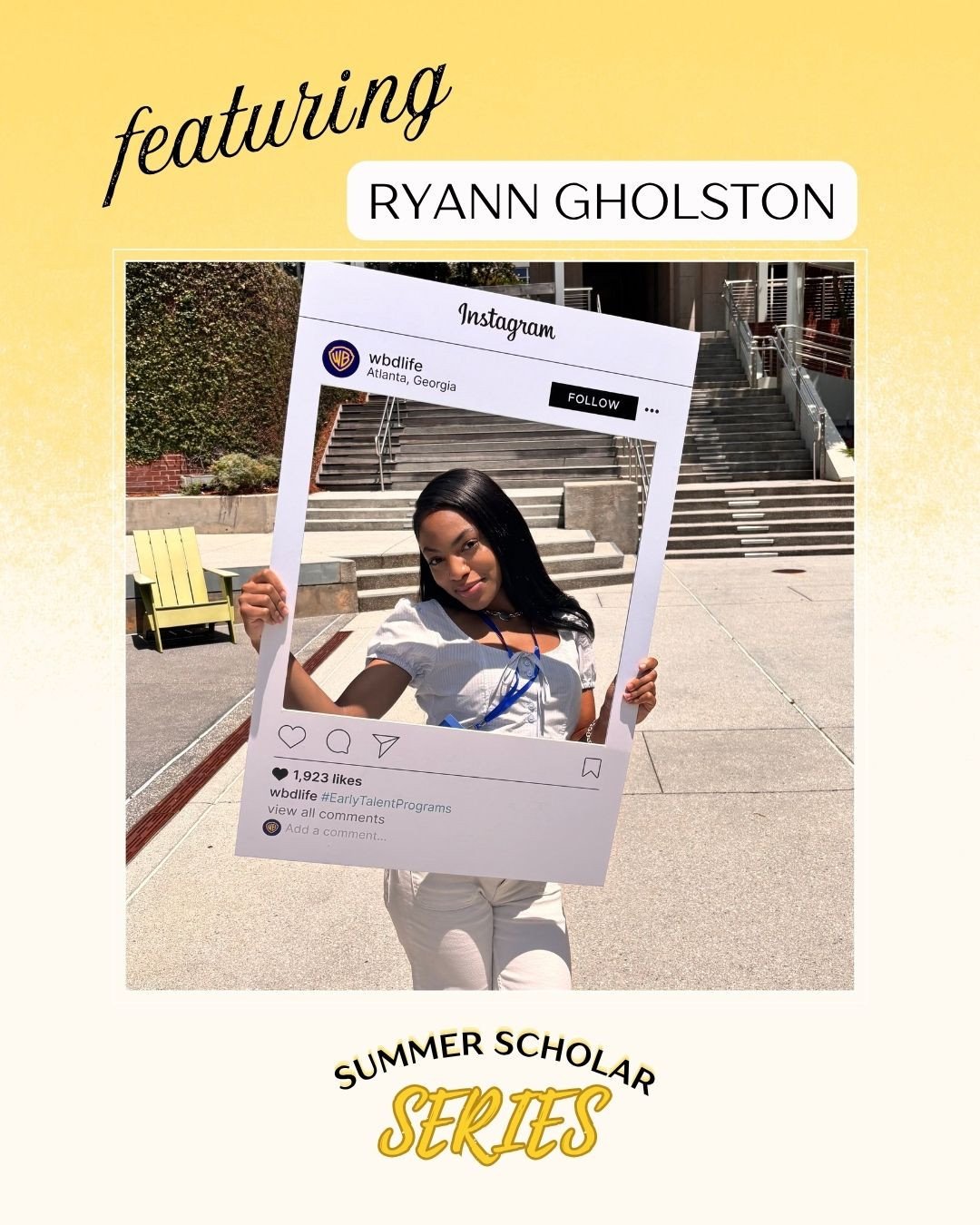☀️ Scholar Summer Series ☀️⁠
⁠
We are excited to share an exciting scholar update from Ryann:⁠
⁠
"This summer, I&rsquo;m interning with the Converged Advertising team at Warner Bros. Discovery, where I support the evaluation and enhancement of a