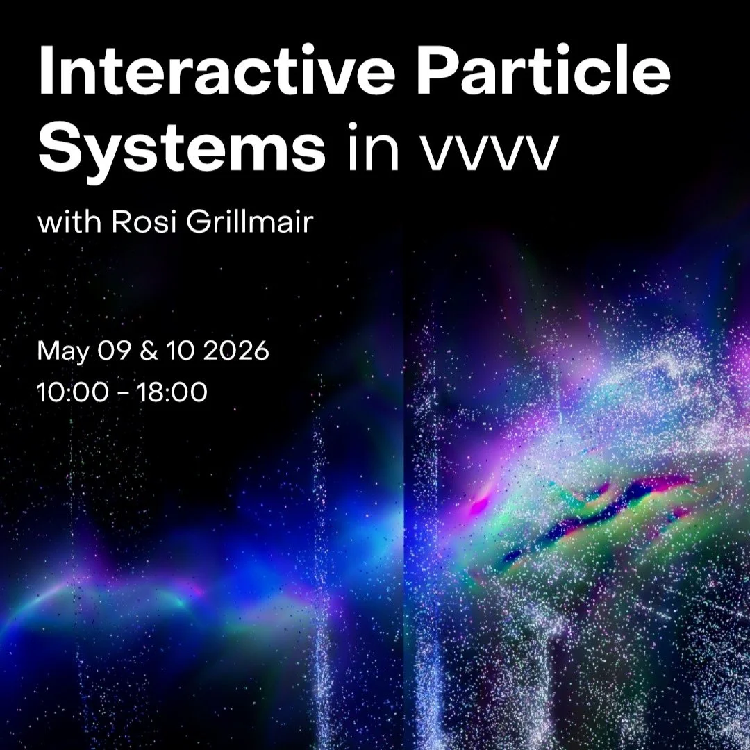 Calliope @remony4444 will be teaching everything she knows about creating interactive particle systems, using the powerful library VL.Fuse. 

This two-day workshop is a gateway to real-time particle systems, GPU shaders, and interactive simulations, 