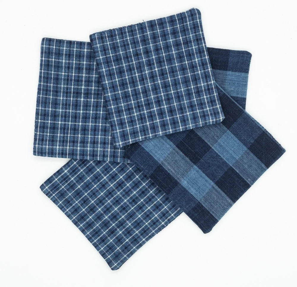 Indigo Check Coaster