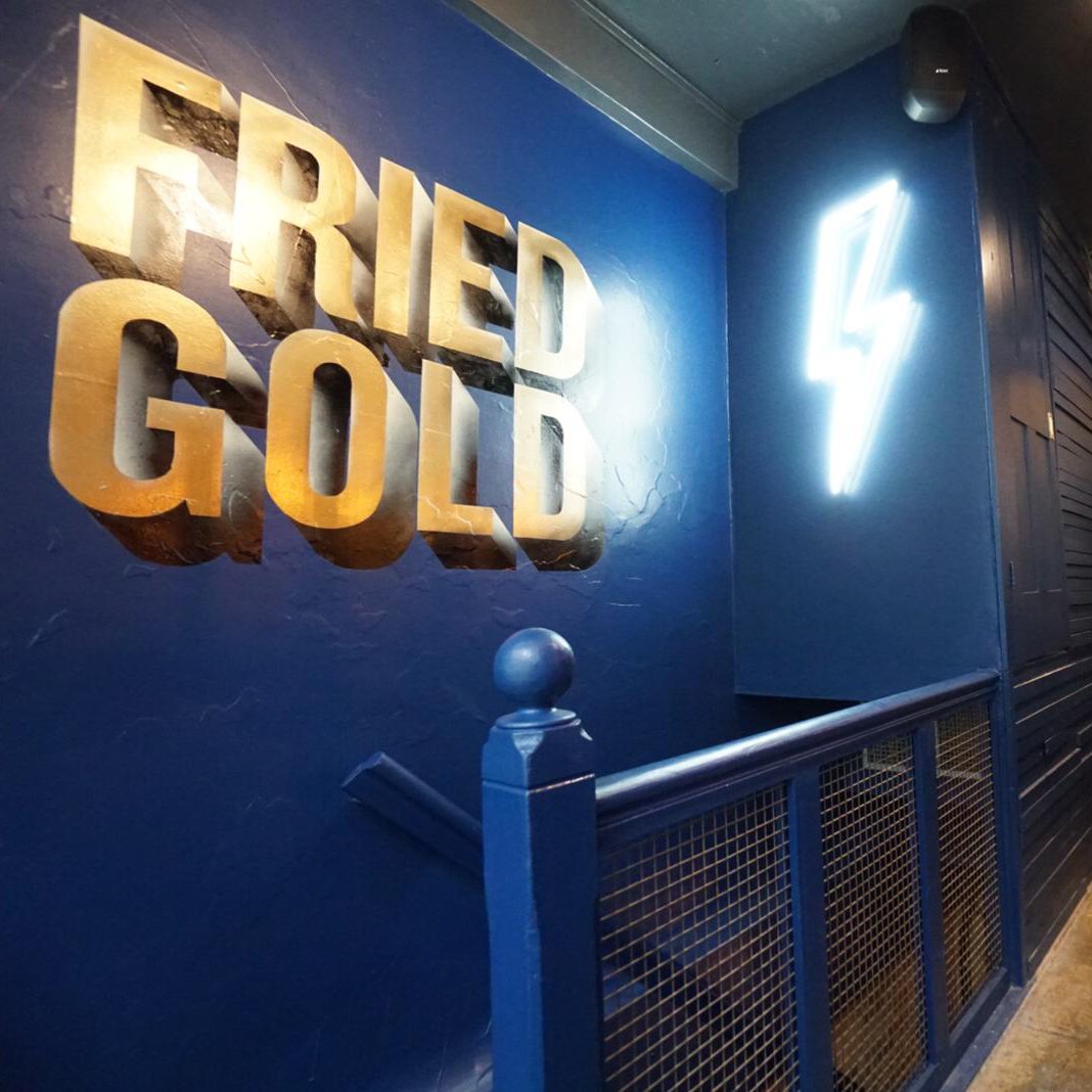 Fried Gold mural at Thunderbird Brixton market.
