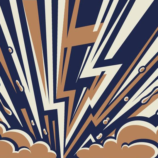 Crop of my Thunderbird pattern design. This design had many applications including chicken buckets, restaurants, stall fronts, bags & barrels.