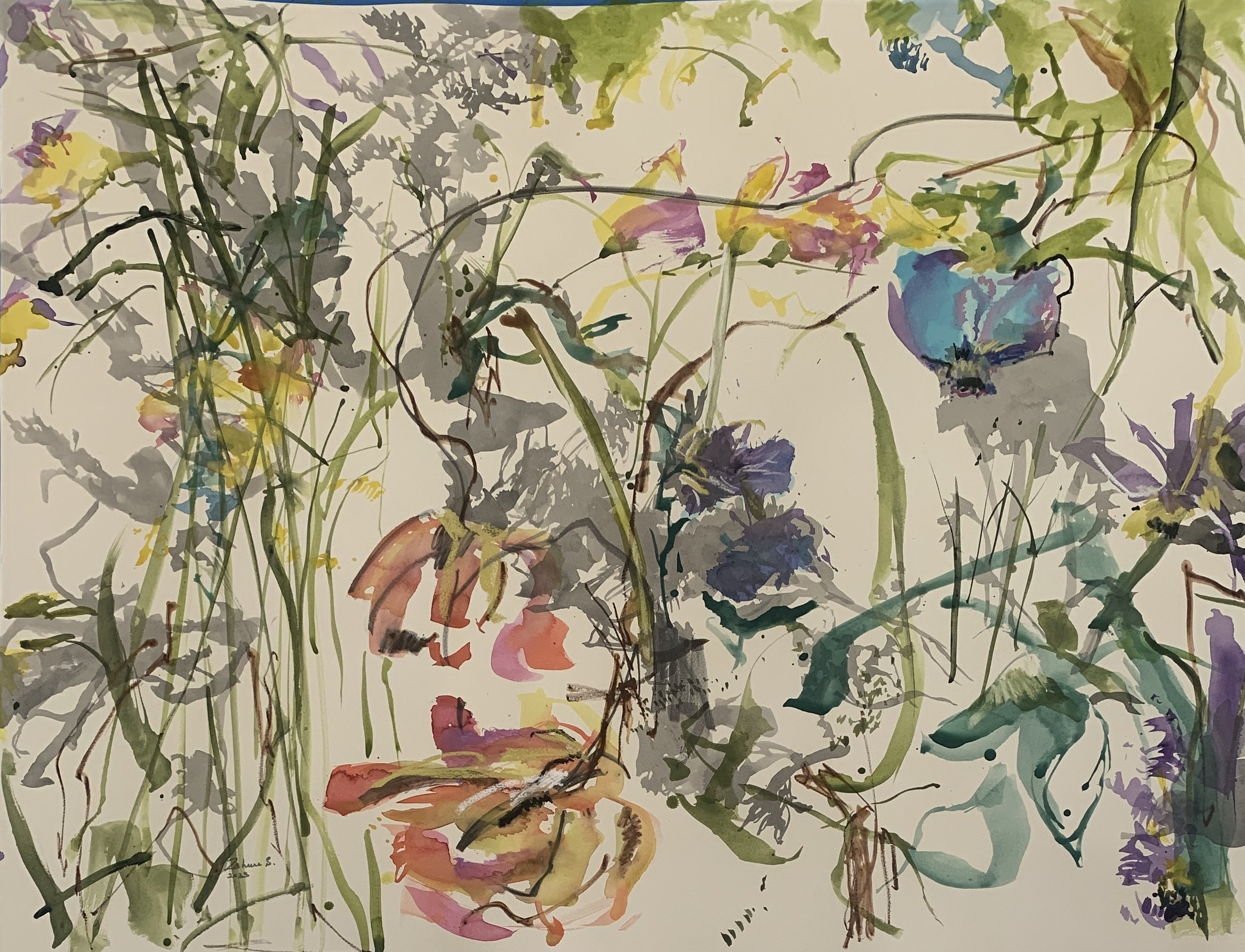 Watercolour on hot pressed 300 gsm paper. 90cm x 70cm