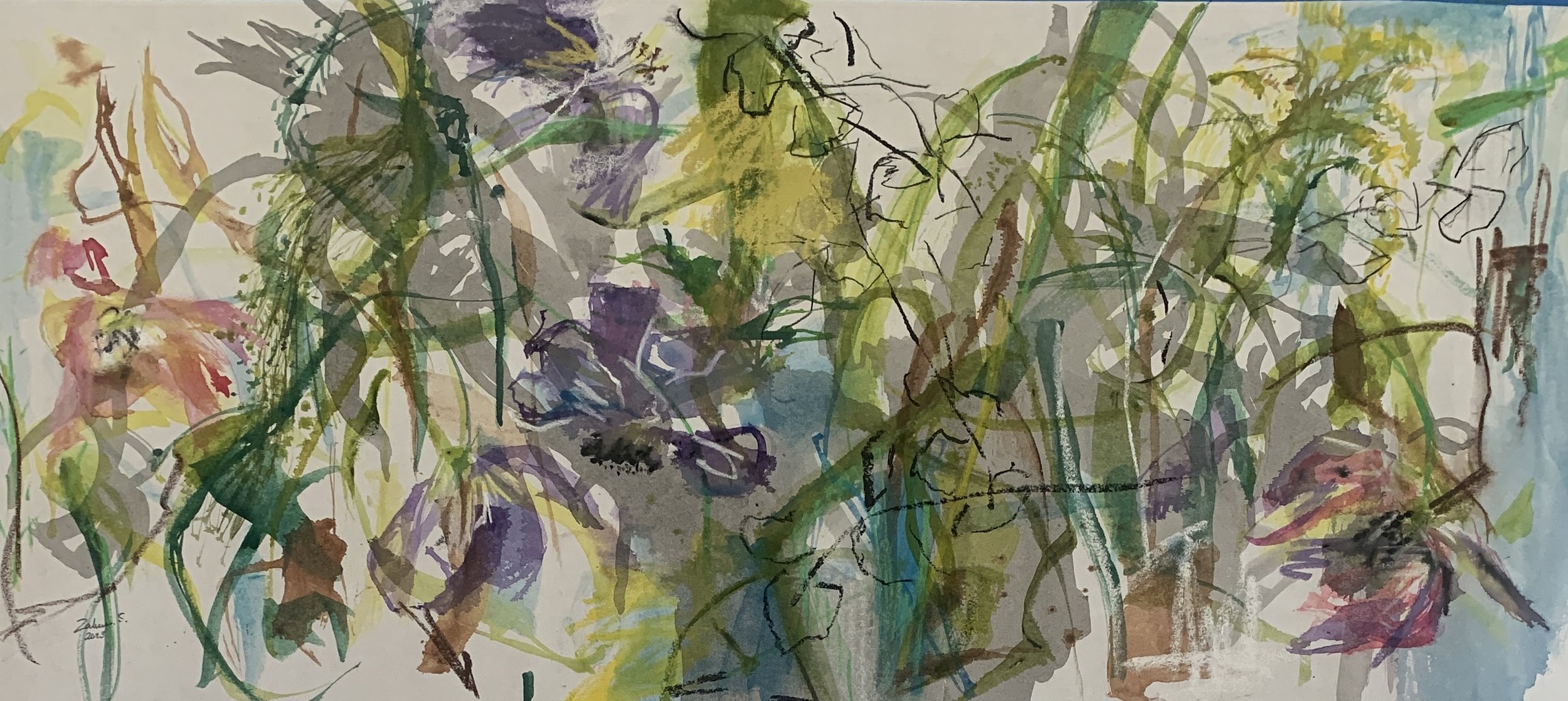 Watercolour on hot pressed 300 gsm paper. 90cm x 40cm