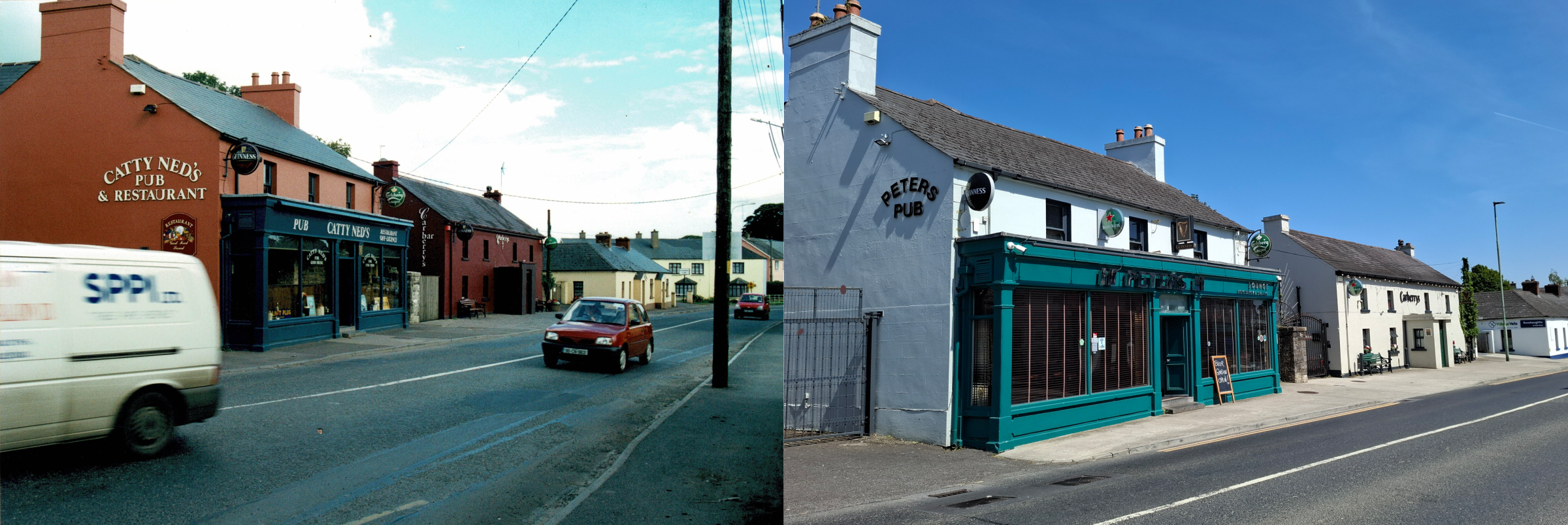 Catty Ned's (now Peter's Pub) and Carberry's. 
c 2000s. 
Photo by Arnold Blake
