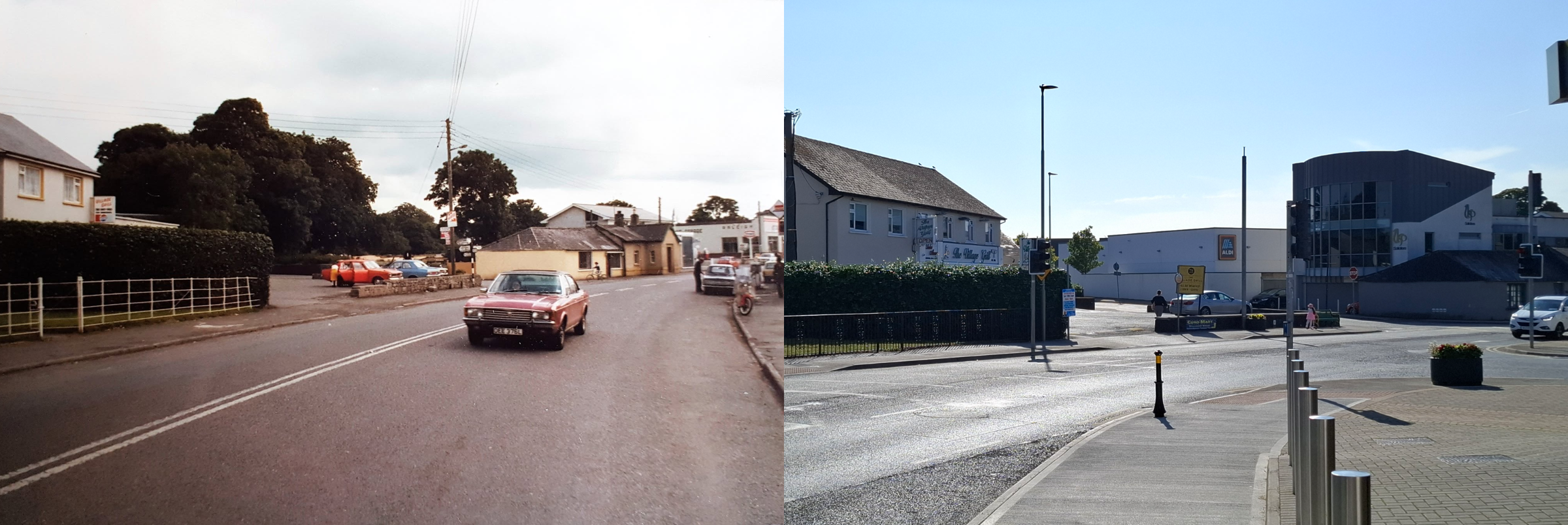 Village Grill, Lagore Road junction and Madden's. 
Mid 1970s. 
Photo by Aidan Murray 