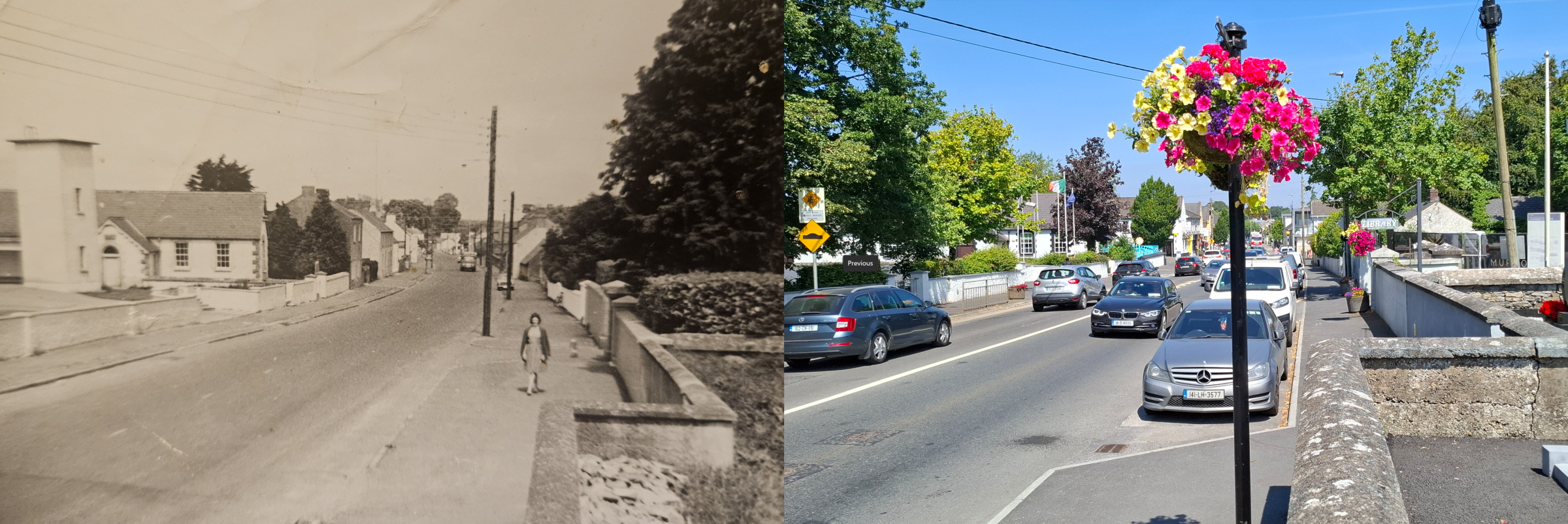 Main St from graveyard. 
1960s. 
Photo by Arnold Blake
