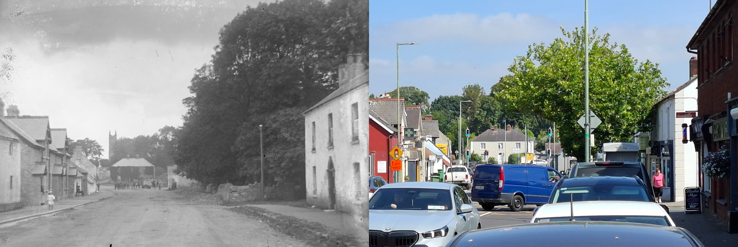 Main St towards Church of Ireland. 
c 1914. 
Photo by Peadar Murray