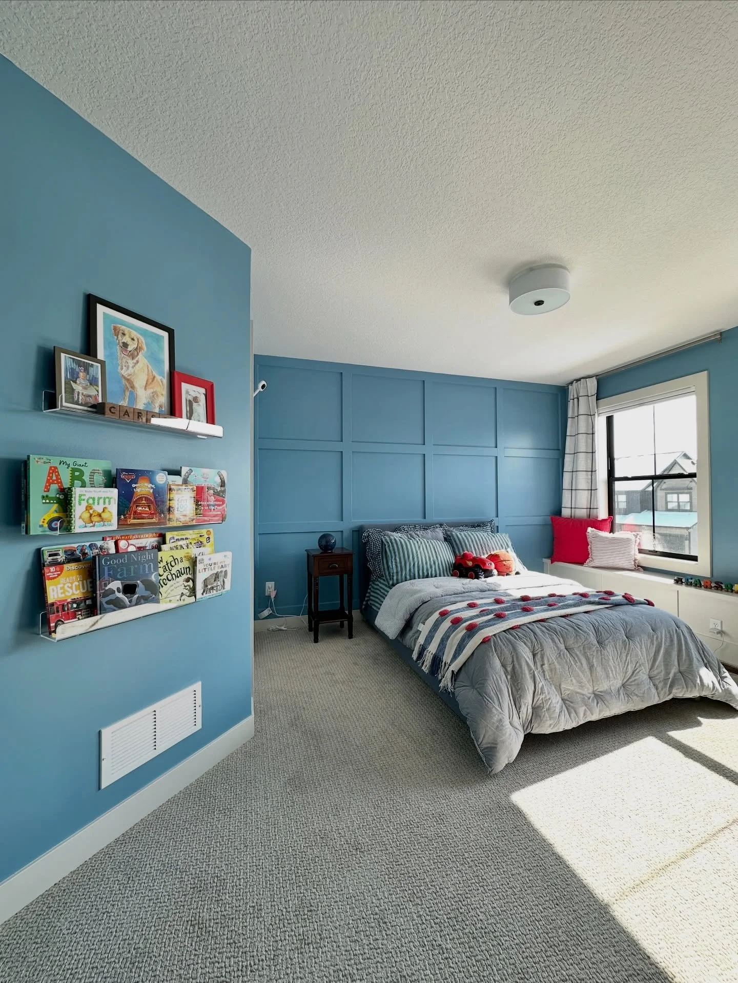 Two brothers, two rooms, two classic grid style accent walls. I enjoyed adding texture to these little guys&rsquo; rooms that&rsquo;s simple, clean, and built to grow with them for years to come!
&bull;
&bull;
&bull;
#AccentWall #AccentWalls #GridWal