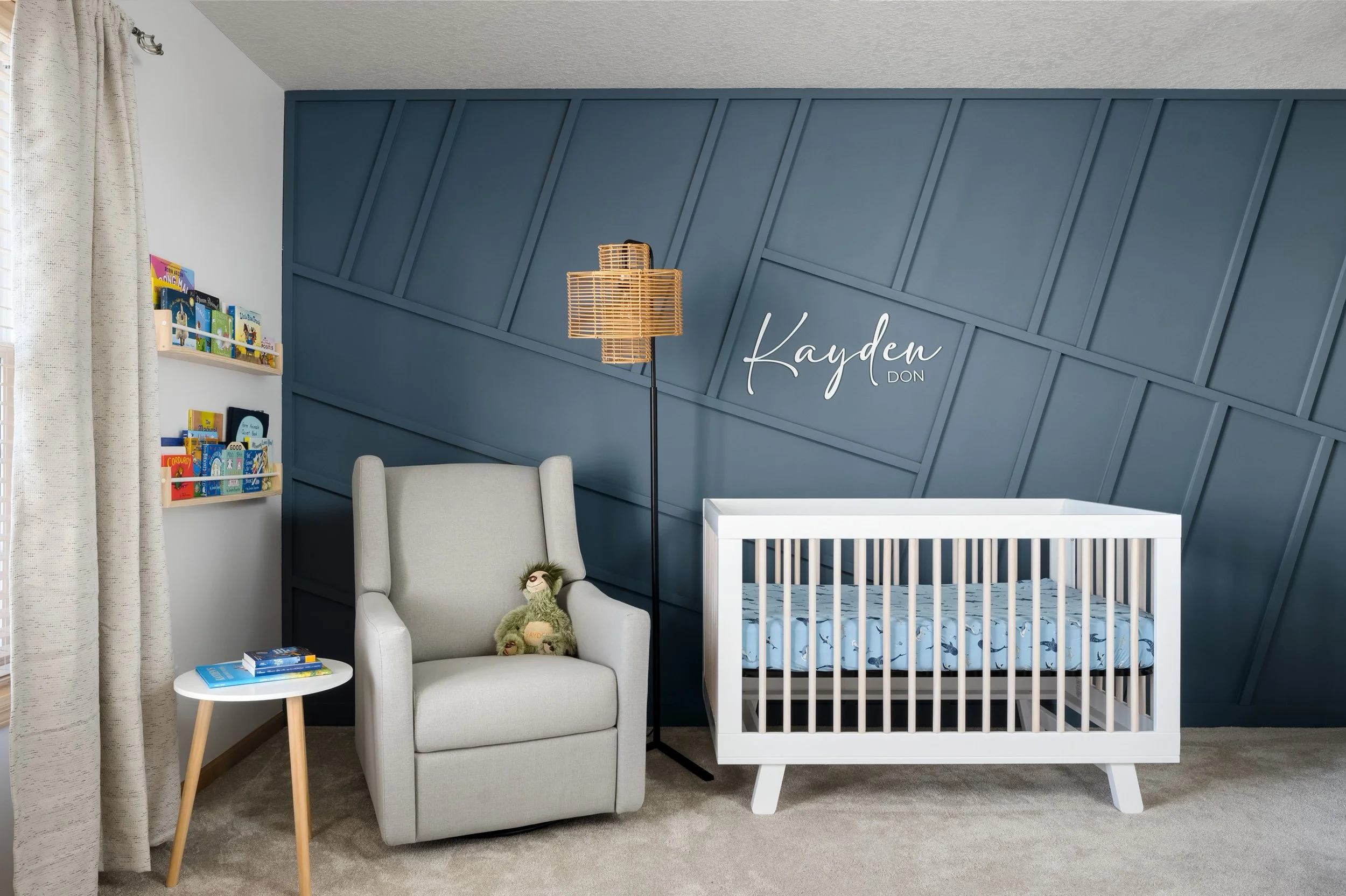 Nursery Diagonal Geometric Accent Wall
