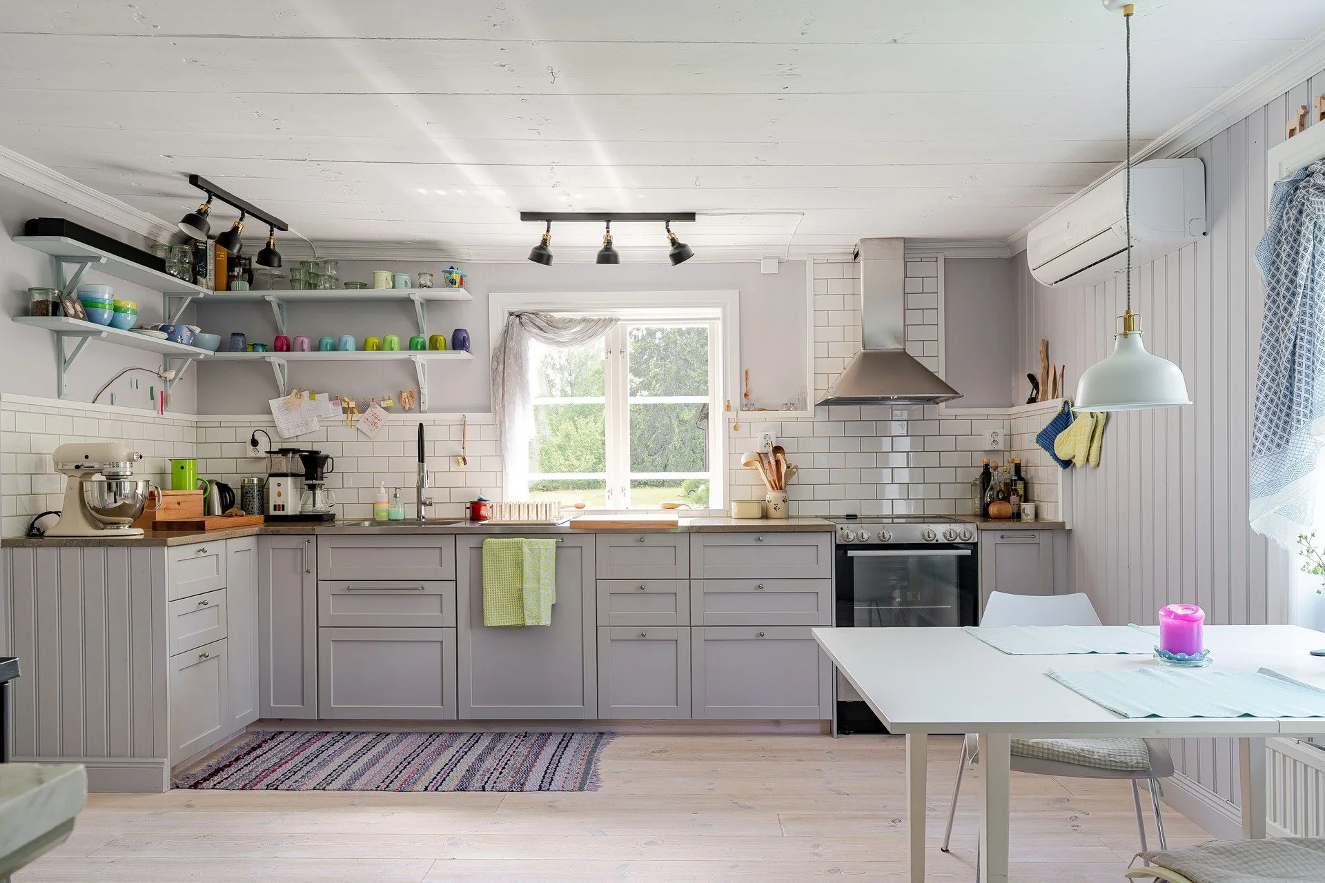 Shared kitchen in the historic farmhouse in Lindhöjden, Värmland, Sweden