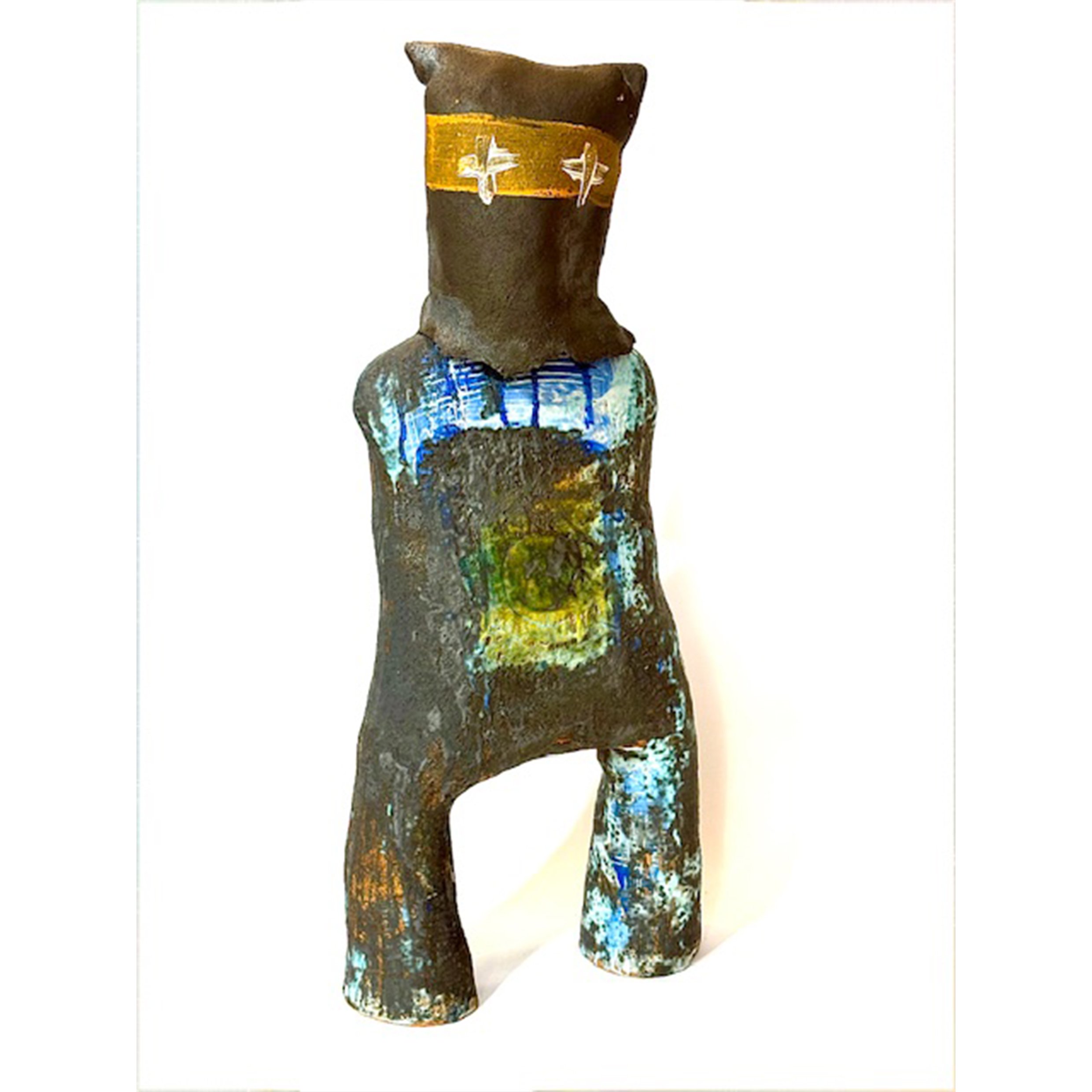 Large Blue Bag Head by Nic Stace