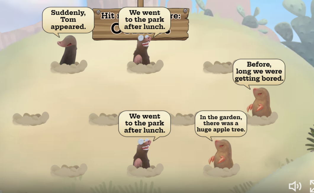 Whack-a-mole fronted adverbials - this is highly addictive and uses the traditional game in a more challenging way. 