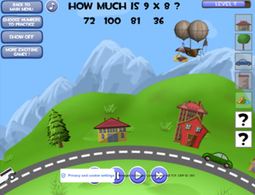 Town Creator is a fun game enabling you to populate your city with houses, trees etc. as a reward for each correction multiplication calculation.  This game is available for percentages and other areas of the Maths curriculum.