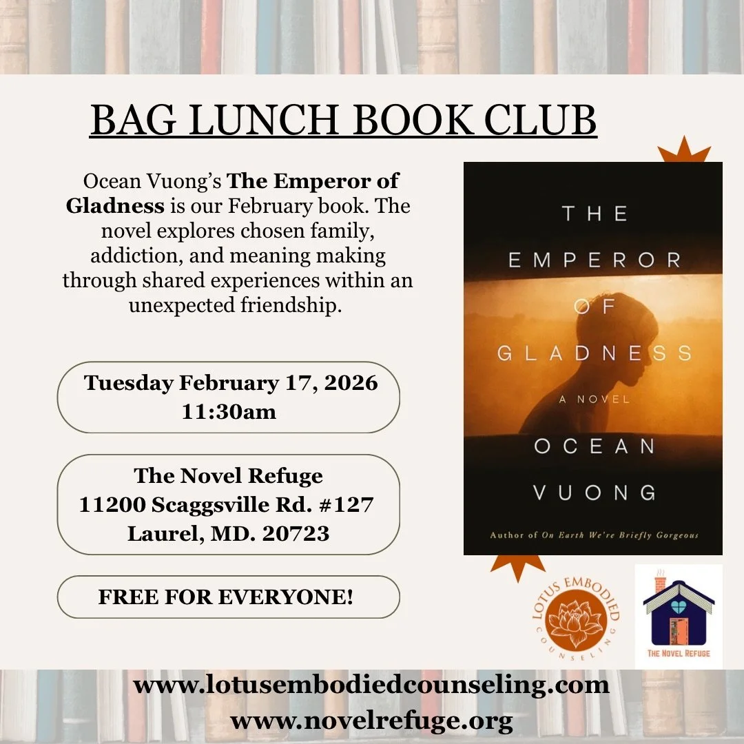 The theme may be heavy, but the conversations are always fun at book club! Stop by The Novel Refuge to join us next month as we discuss The Emperor of Gladness by Ocean Vuong

#bookclub #supportyourlocalbookstore #community #readbannedbooks #traumare