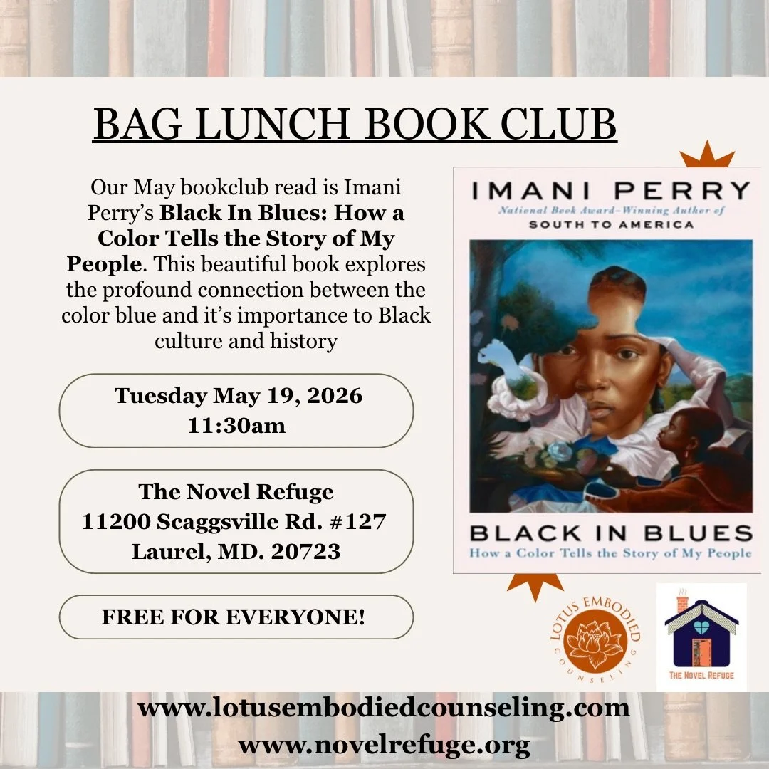 Join us in May to discuss Black in Blues: How a Color Tells the Story of My People. This book is a lyrical exploration of the how the color blue is symbolic to Black history, storytelling, art, music, and identify. This book honors pain and celebrate