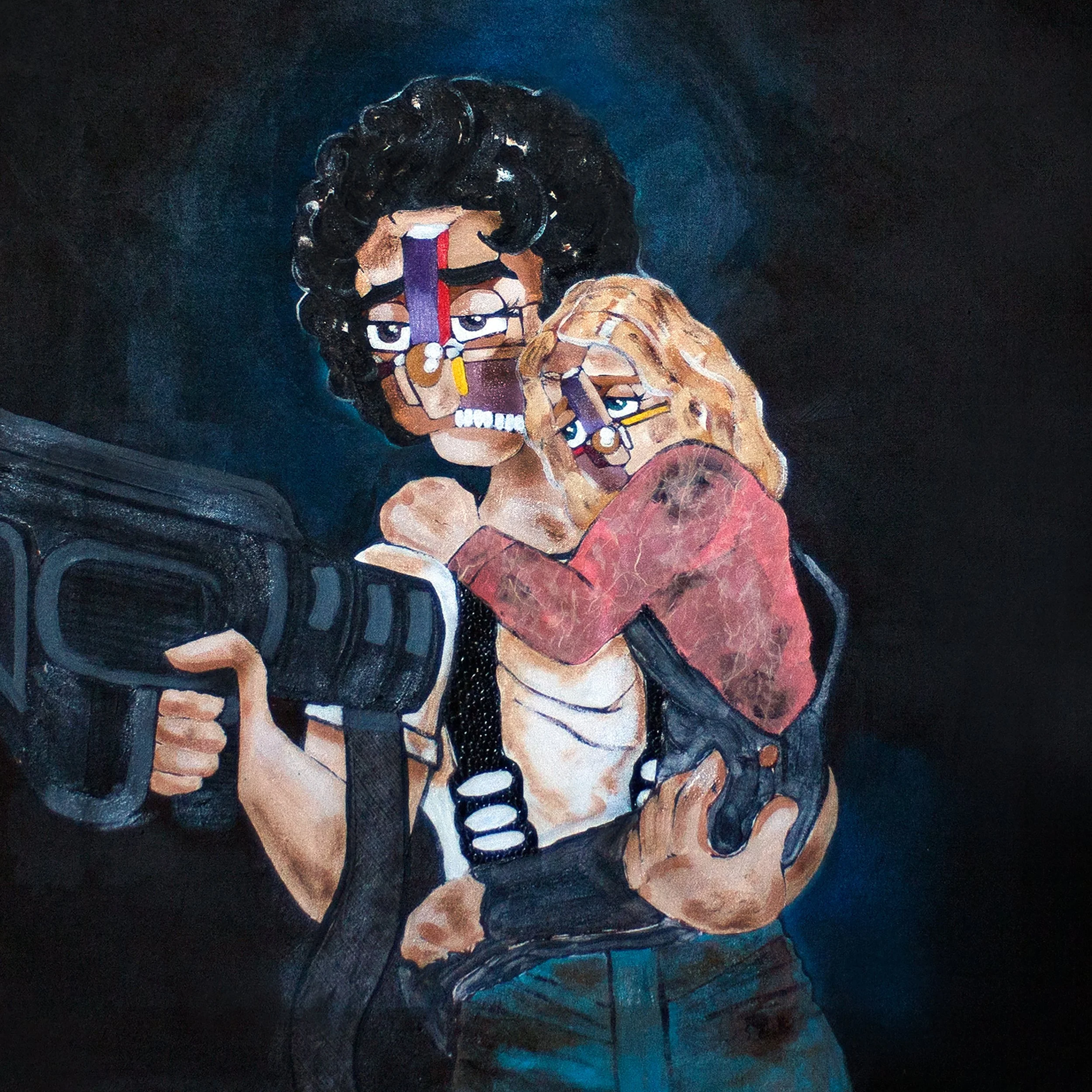 Ripley & Newt , 2017
Acrylic and paper on canvas
30 x 30 inches
New York, New York