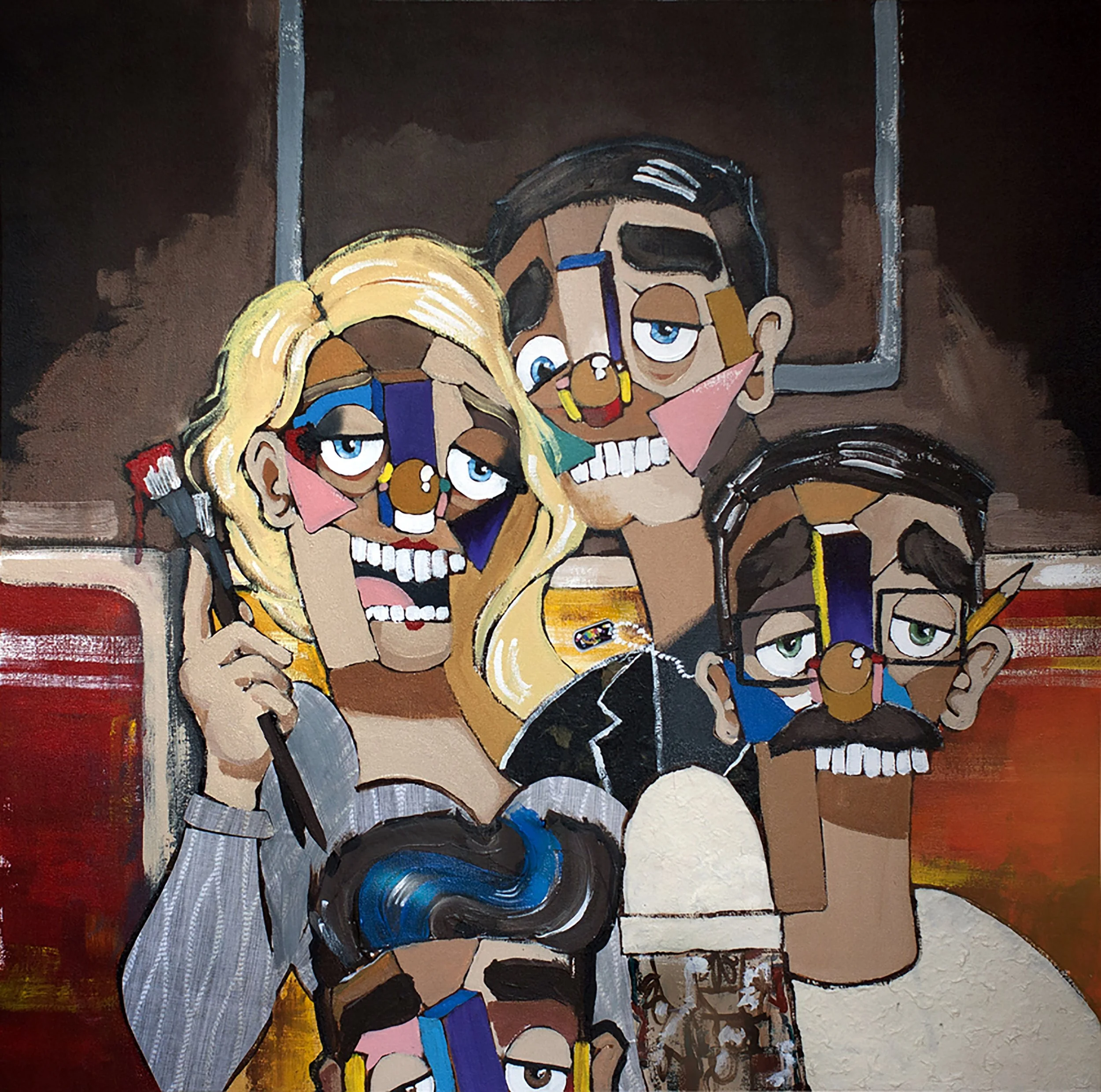 The Originals , 2013
The Subway Series
Acrylic and paper on canvas
30 x 30 inches
New York, New York
